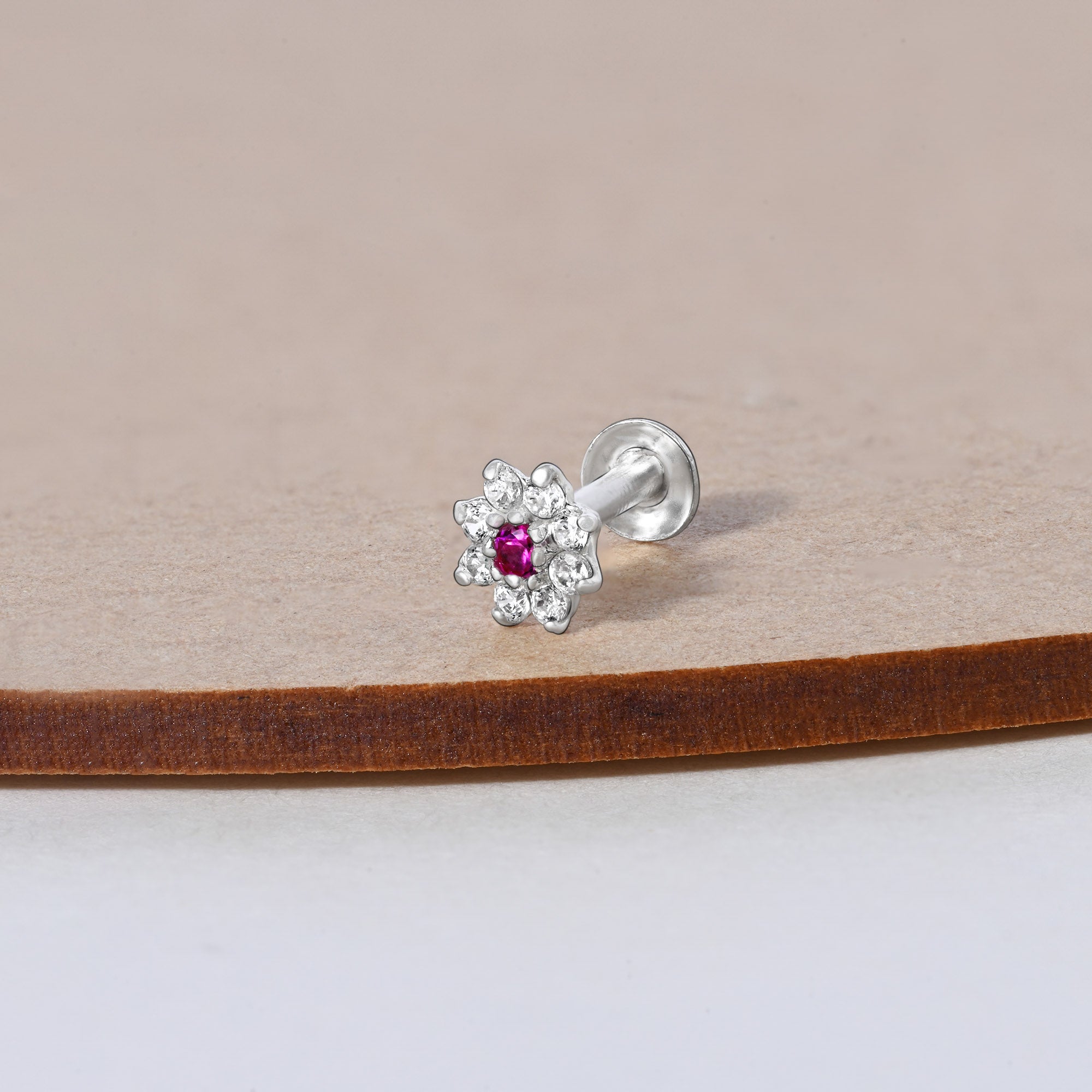 Floral Bloom Silver Nose Pin