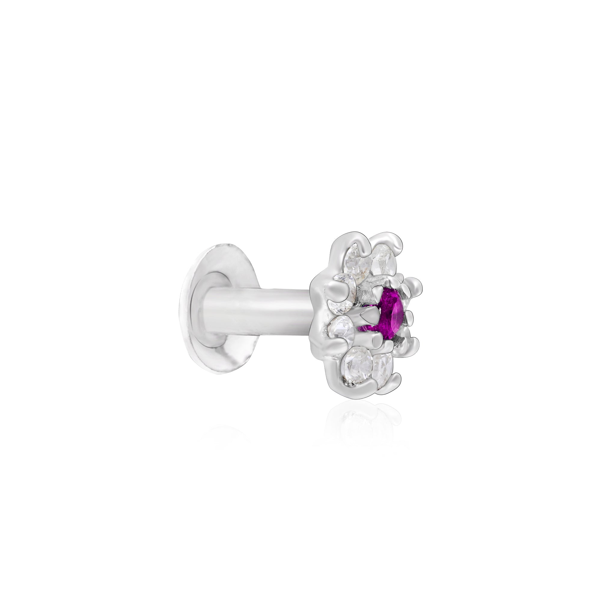Floral Bloom Silver Nose Pin