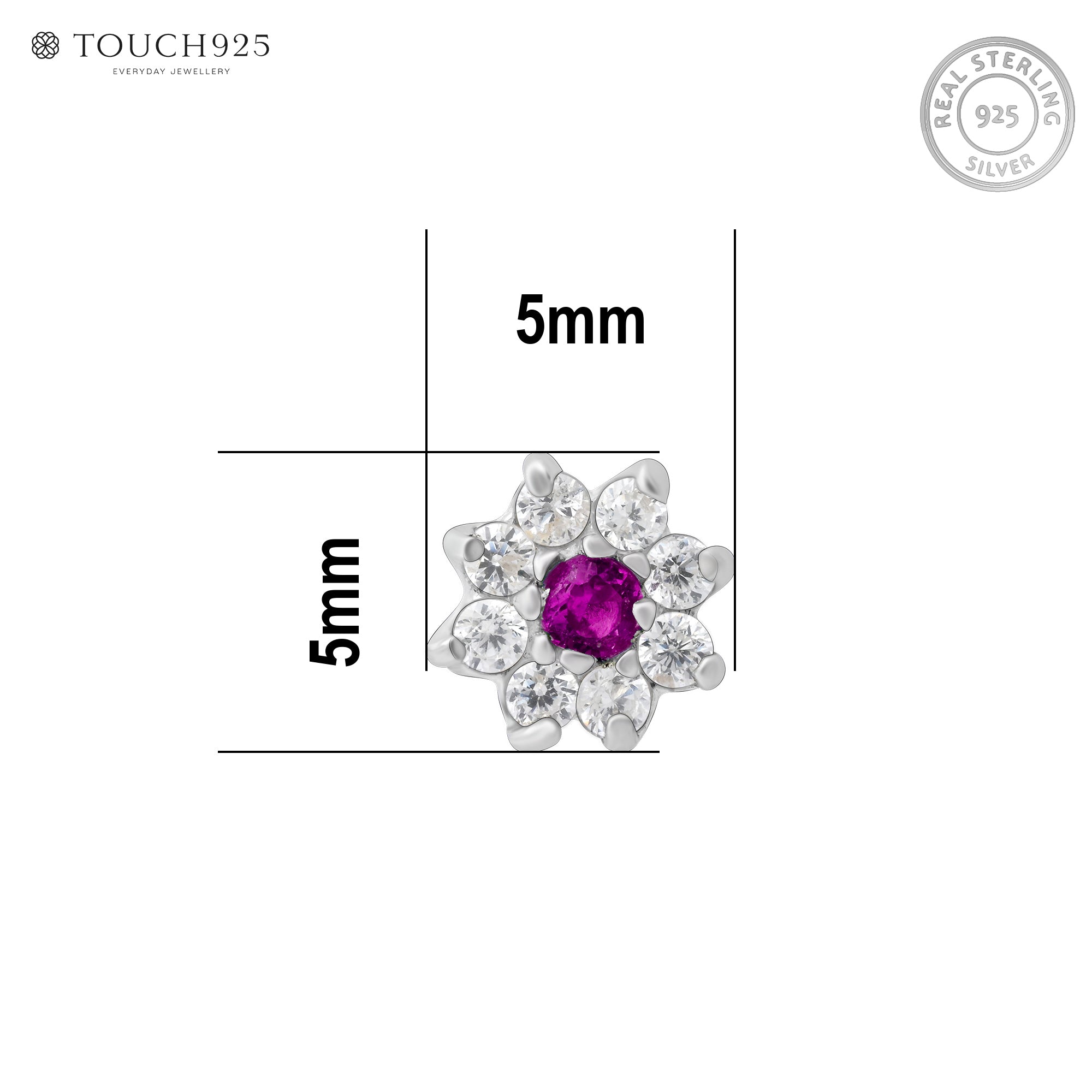 Floral Bloom Silver Nose Pin