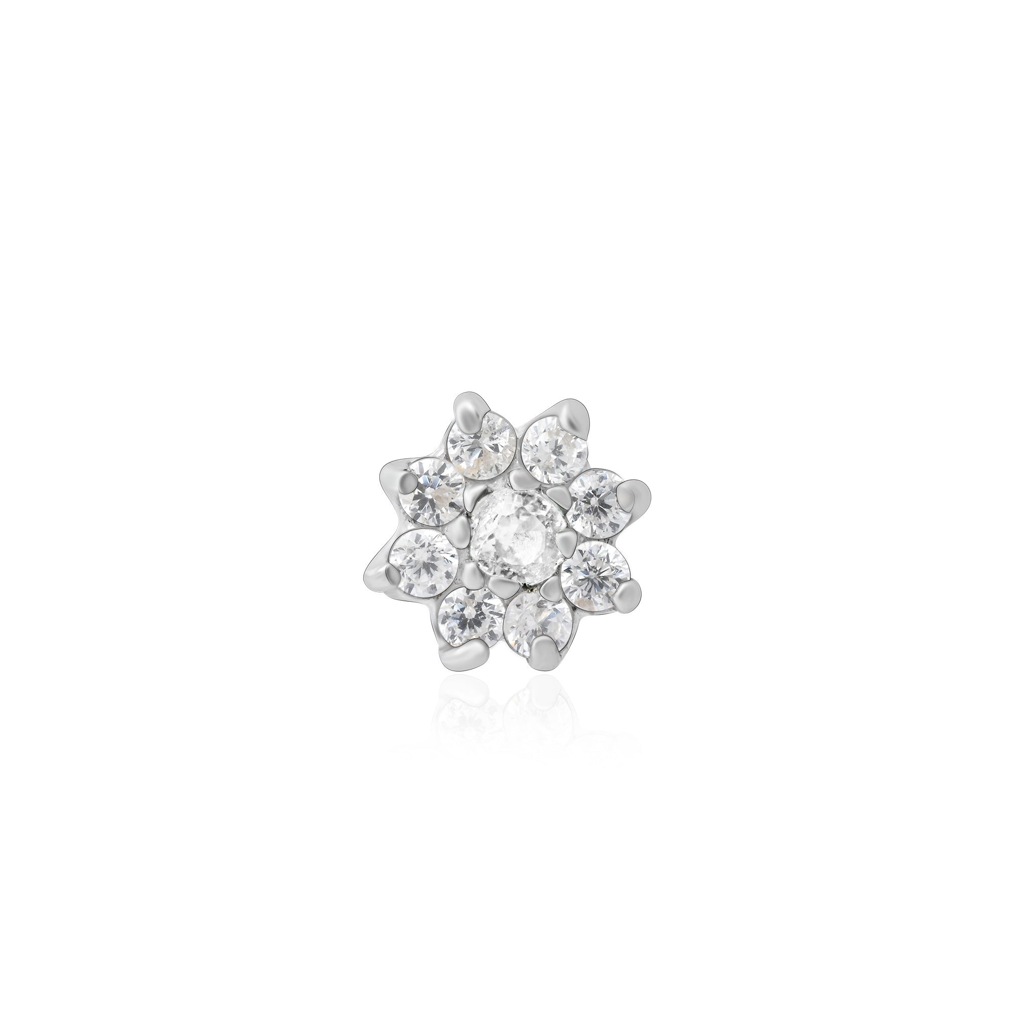 Floral Bloom Silver Nose Pin