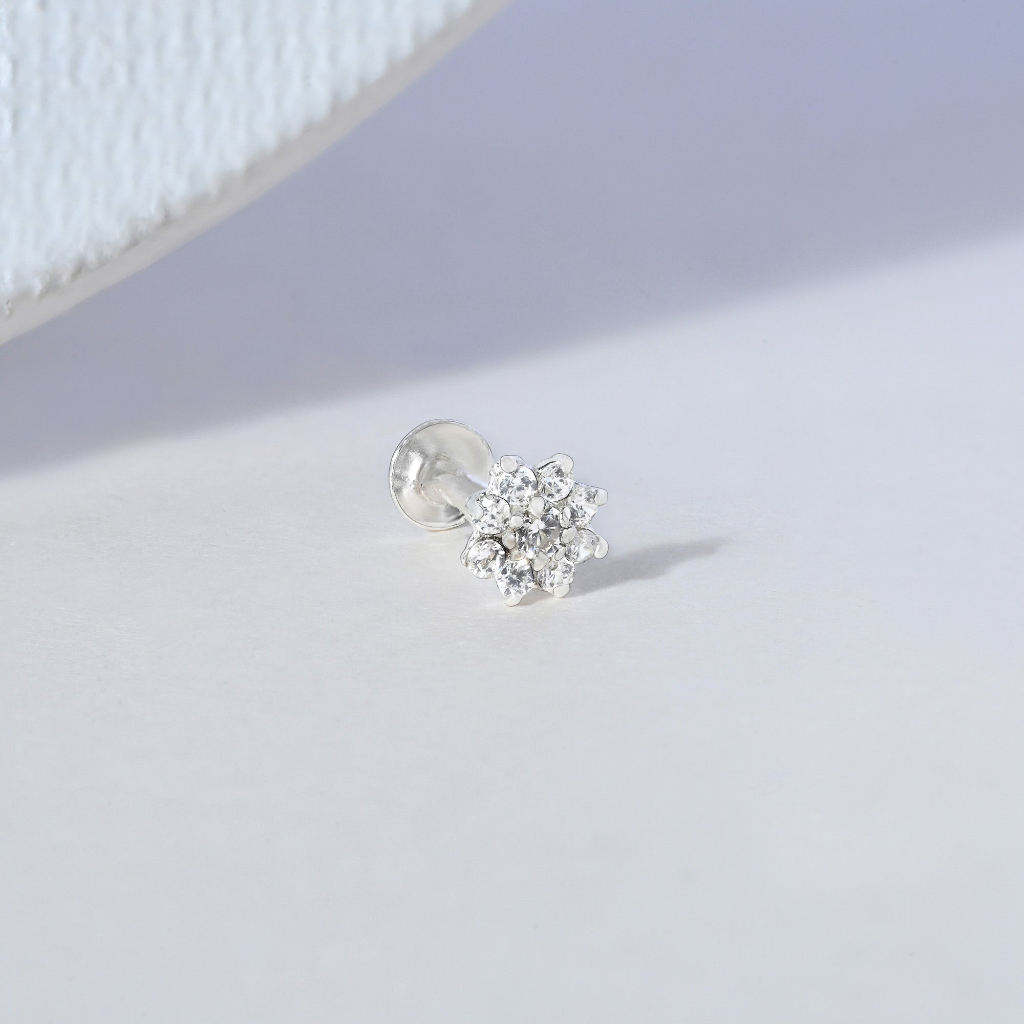 Floral Bloom Silver Nose Pin