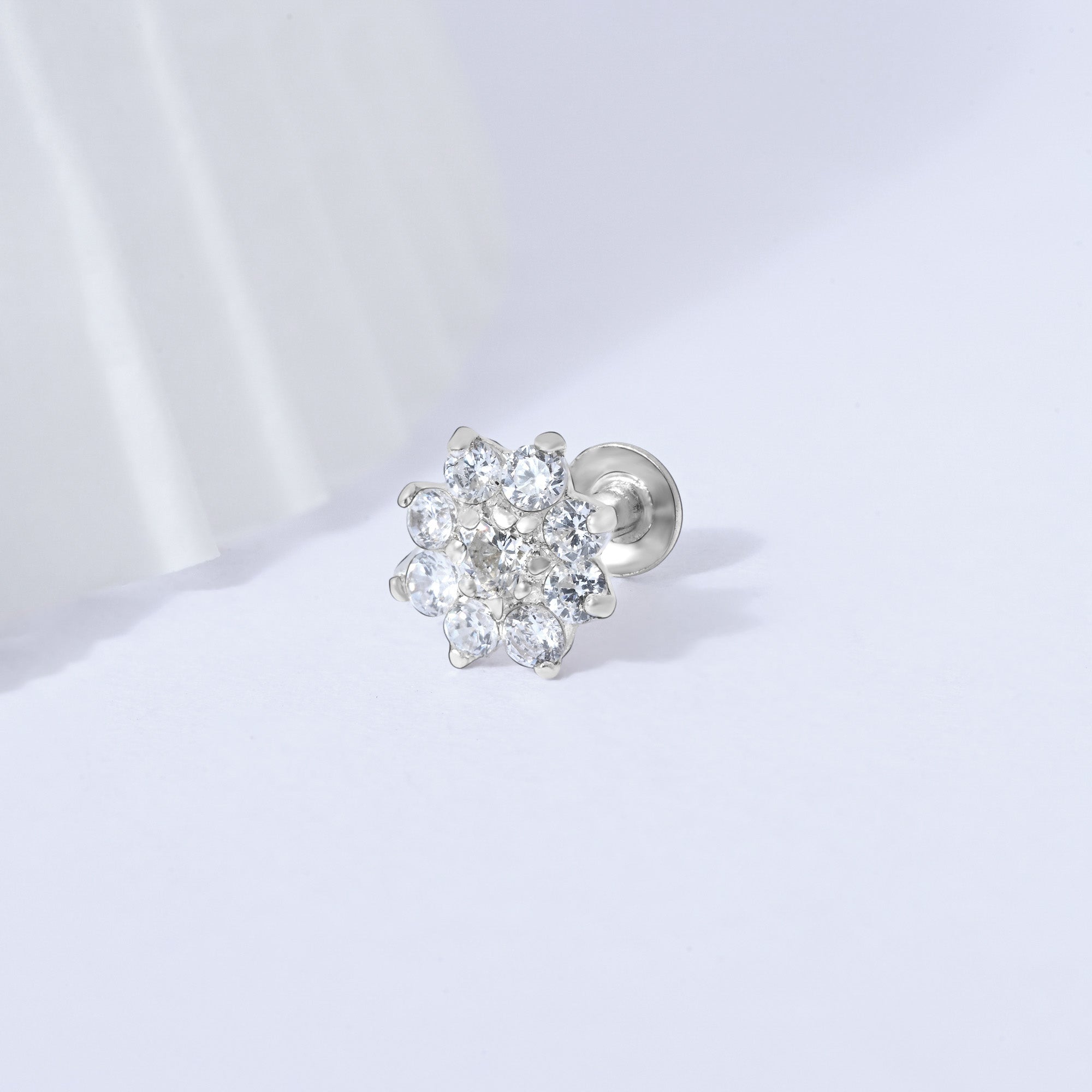 Floral Bloom Silver Nose Pin