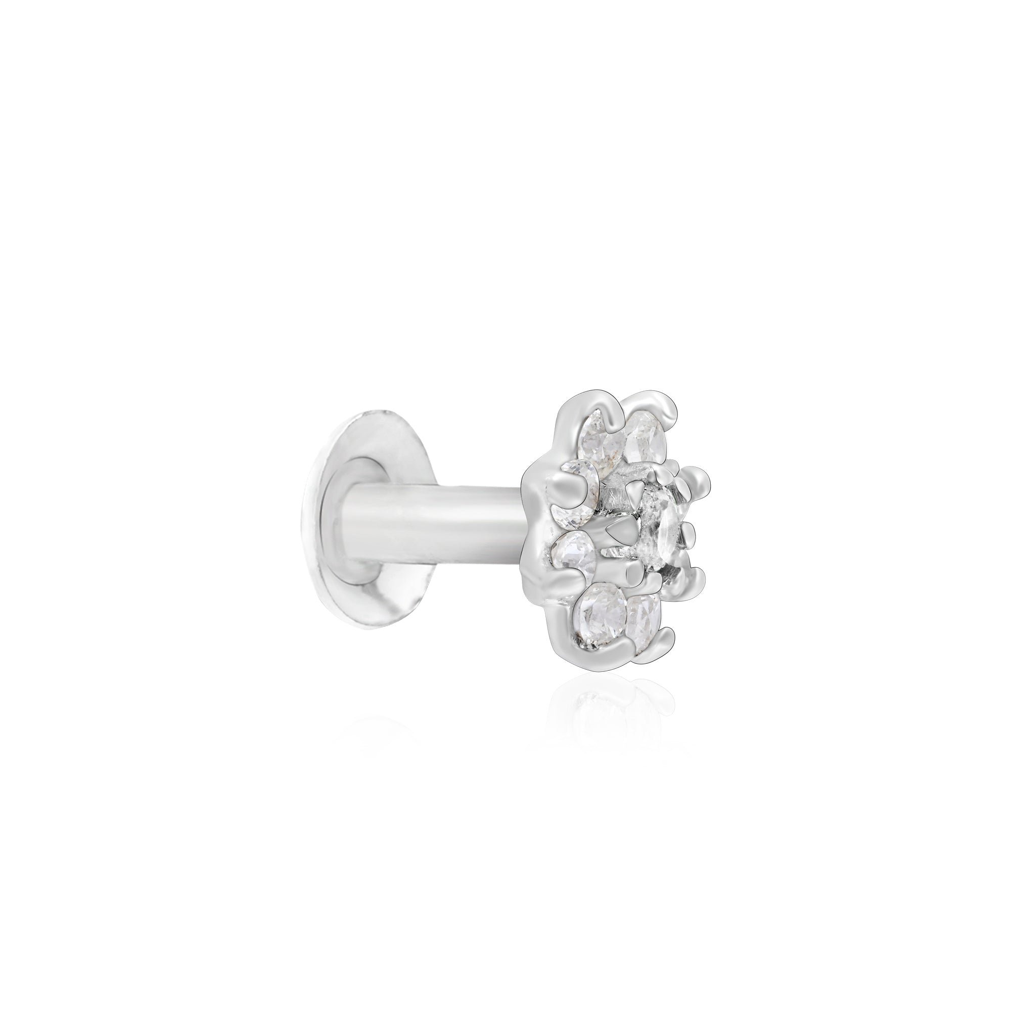 Floral Bloom Silver Nose Pin