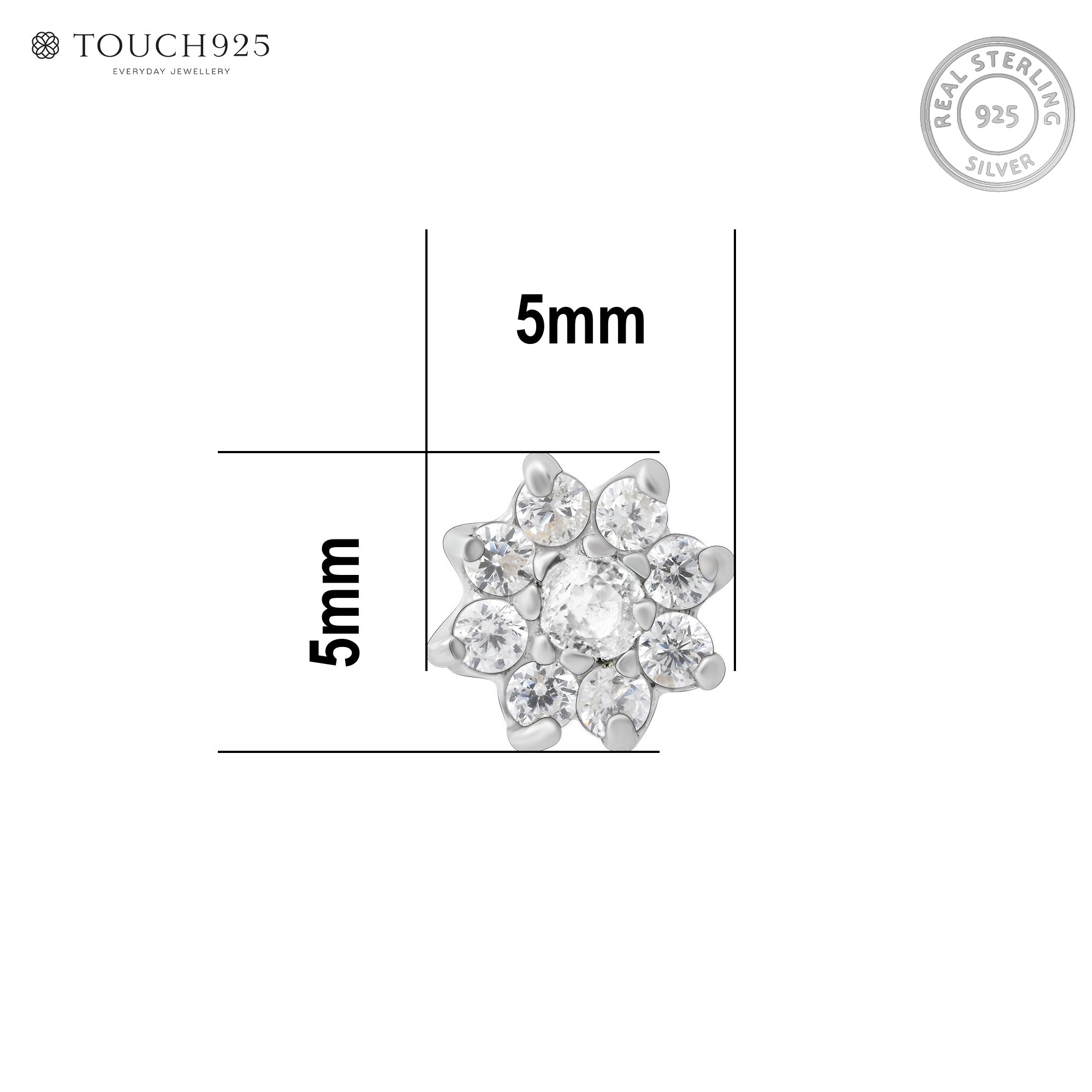 Floral Bloom Silver Nose Pin