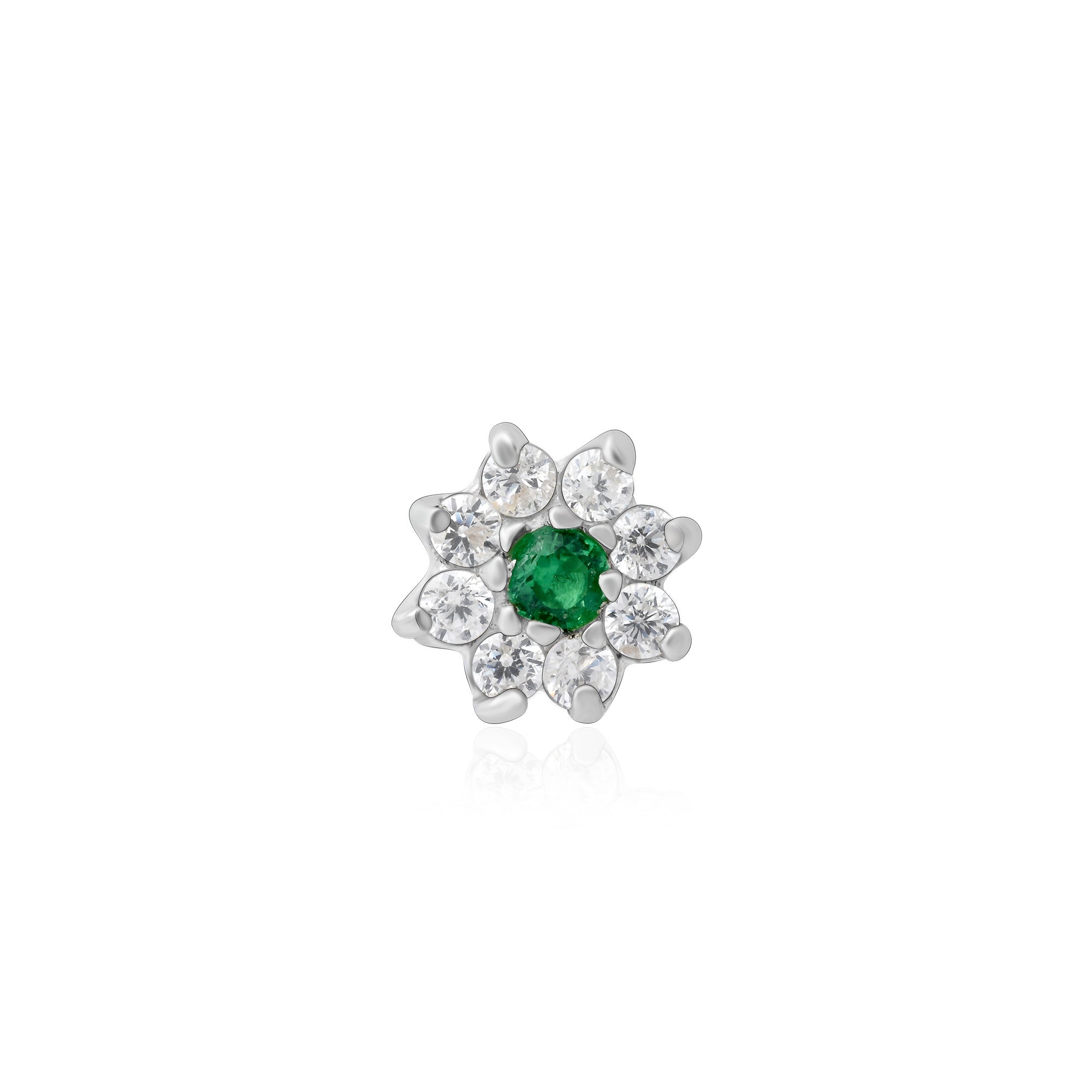Flower Shape Silver Nose Pin