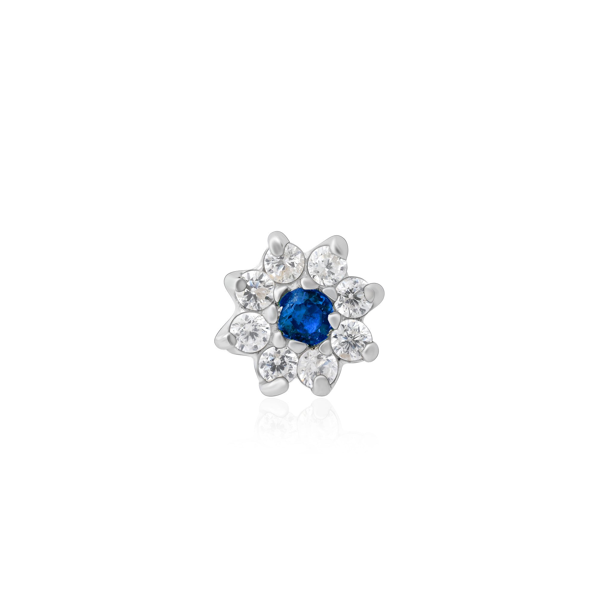 Flower Shape Silver Nose Pin