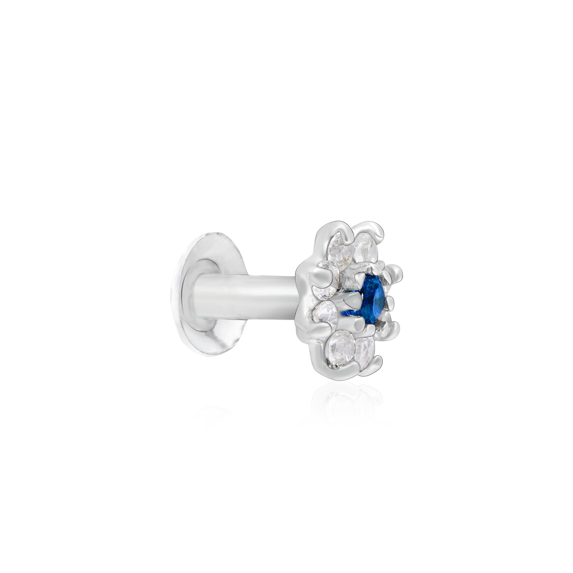 Flower Shape Silver Nose Pin