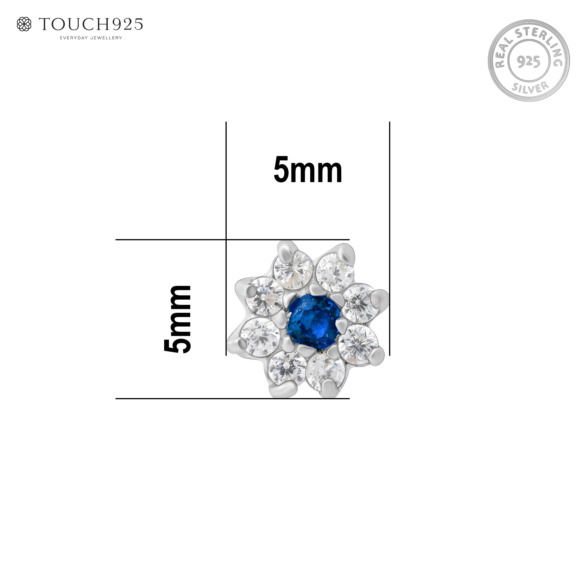Flower Shape Silver Nose Pin