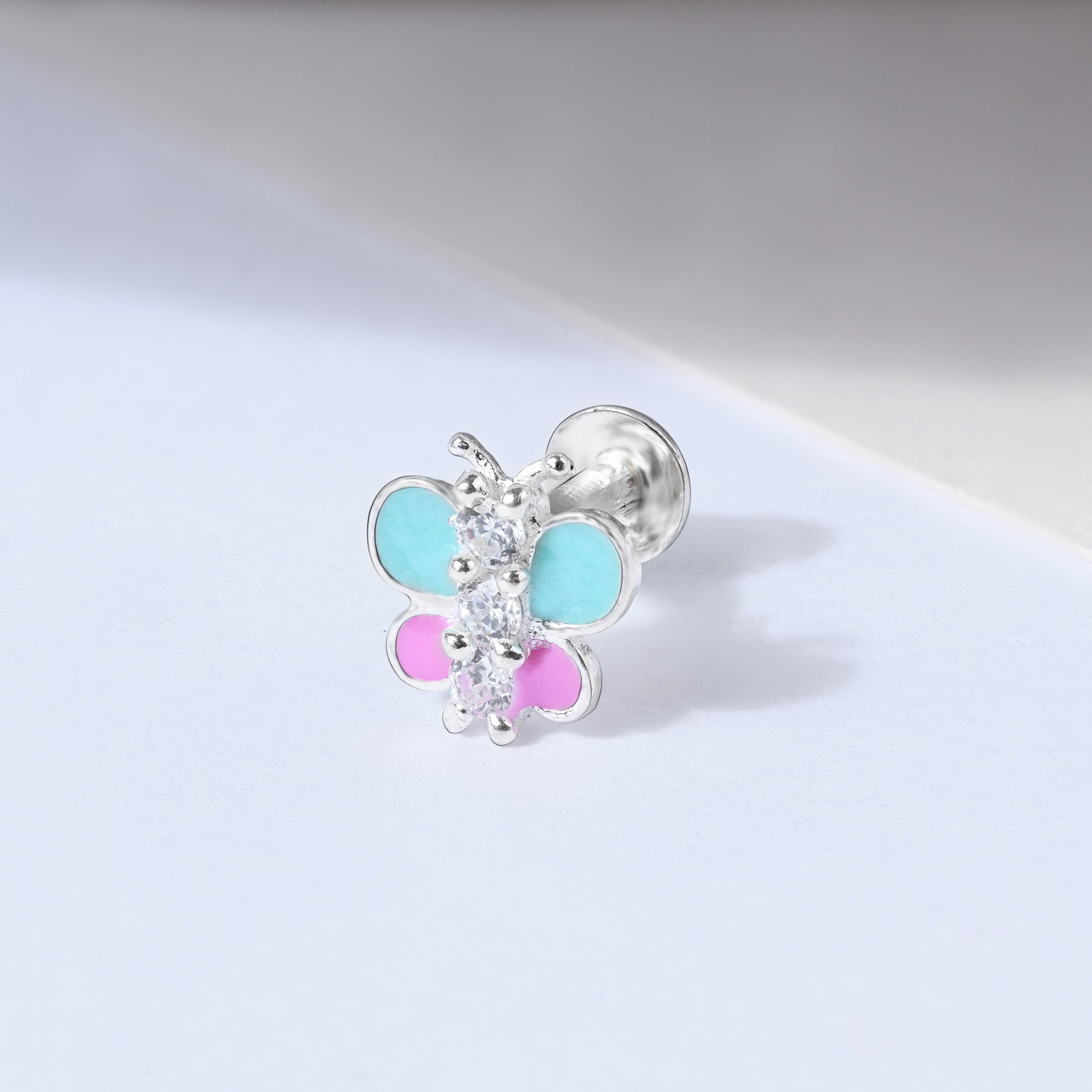 Silver Butterfly Nose Pin