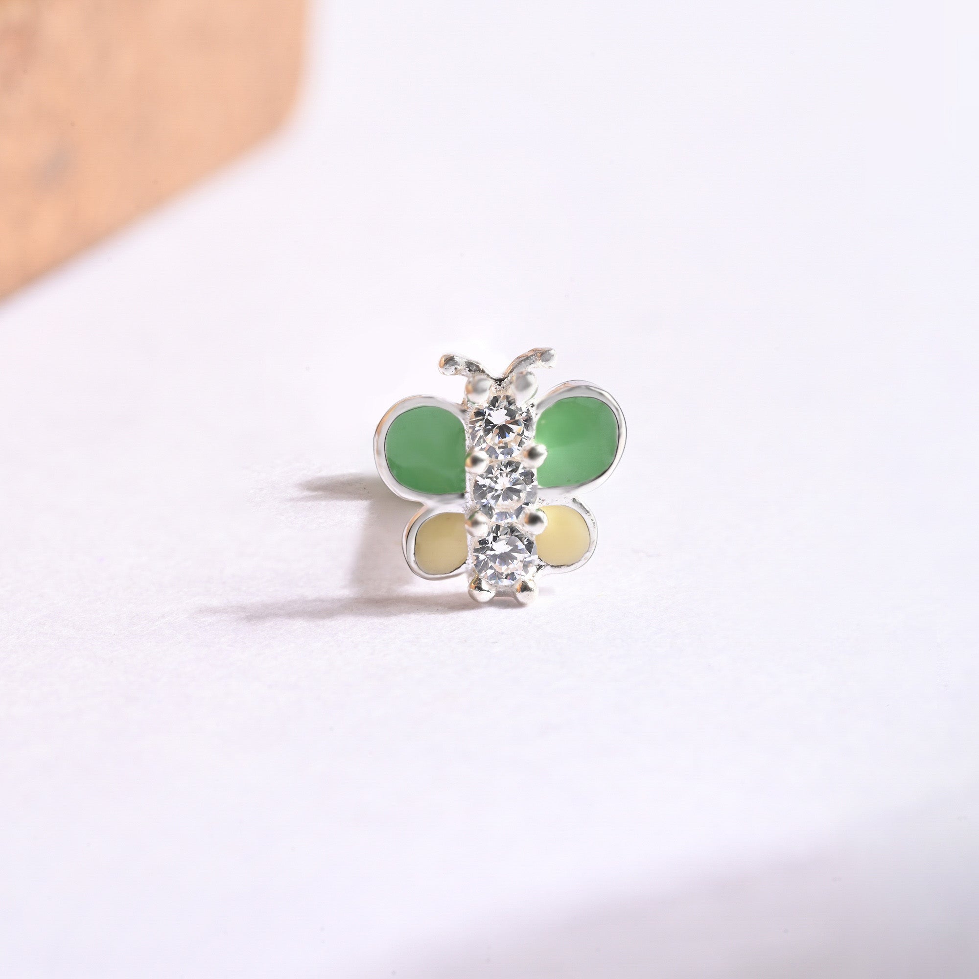 Butterfly Charm Silver Nose Pin