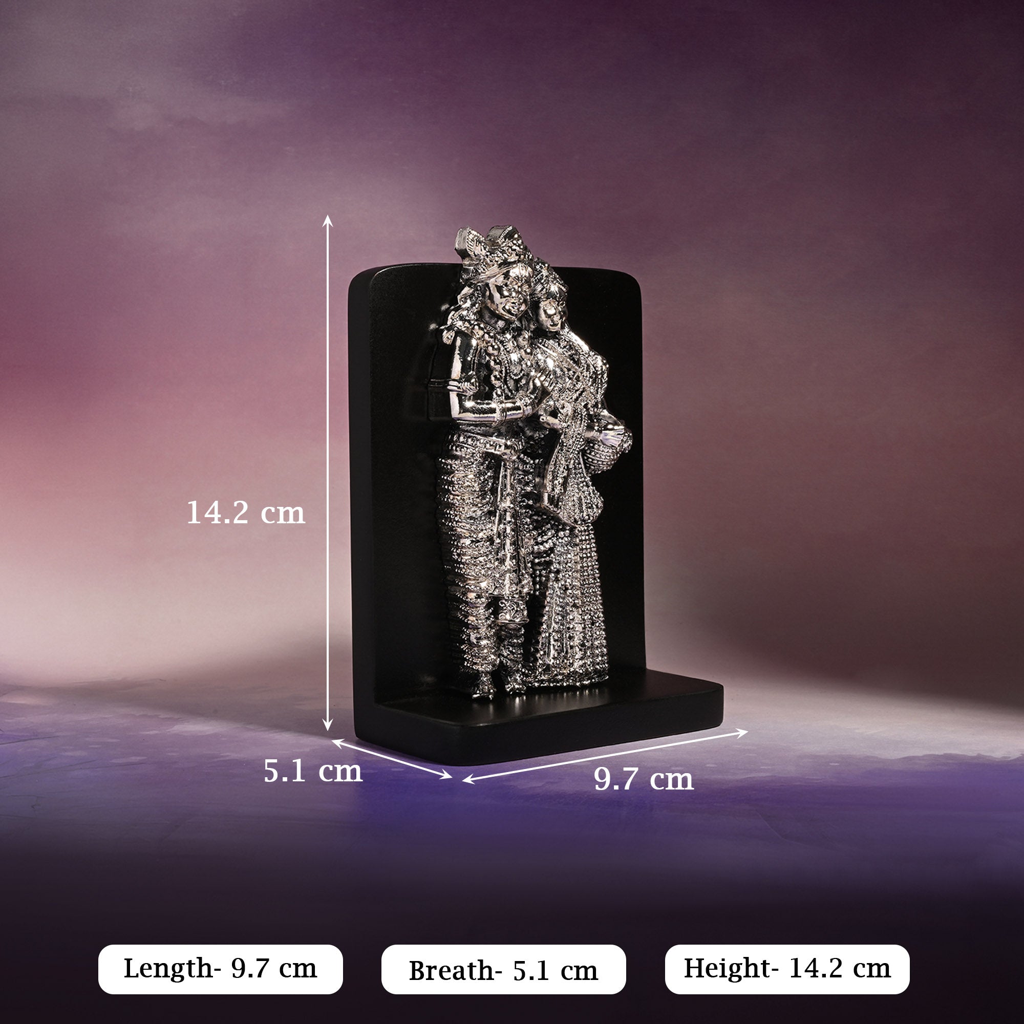 999 Silver Plated Radha Krishna Idol
