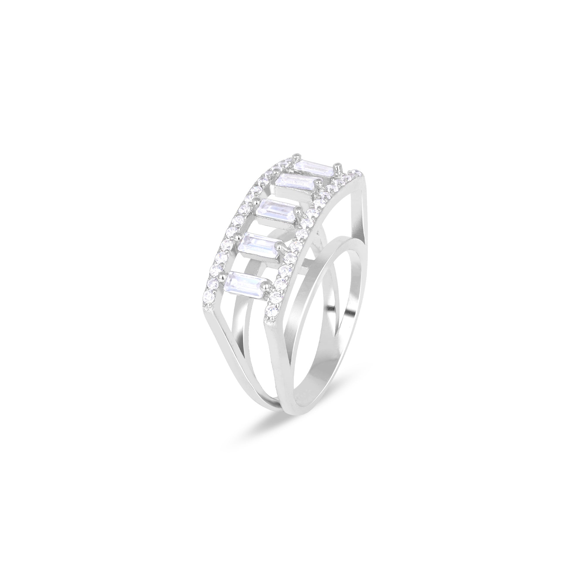 Vertical Stone Silver Ring