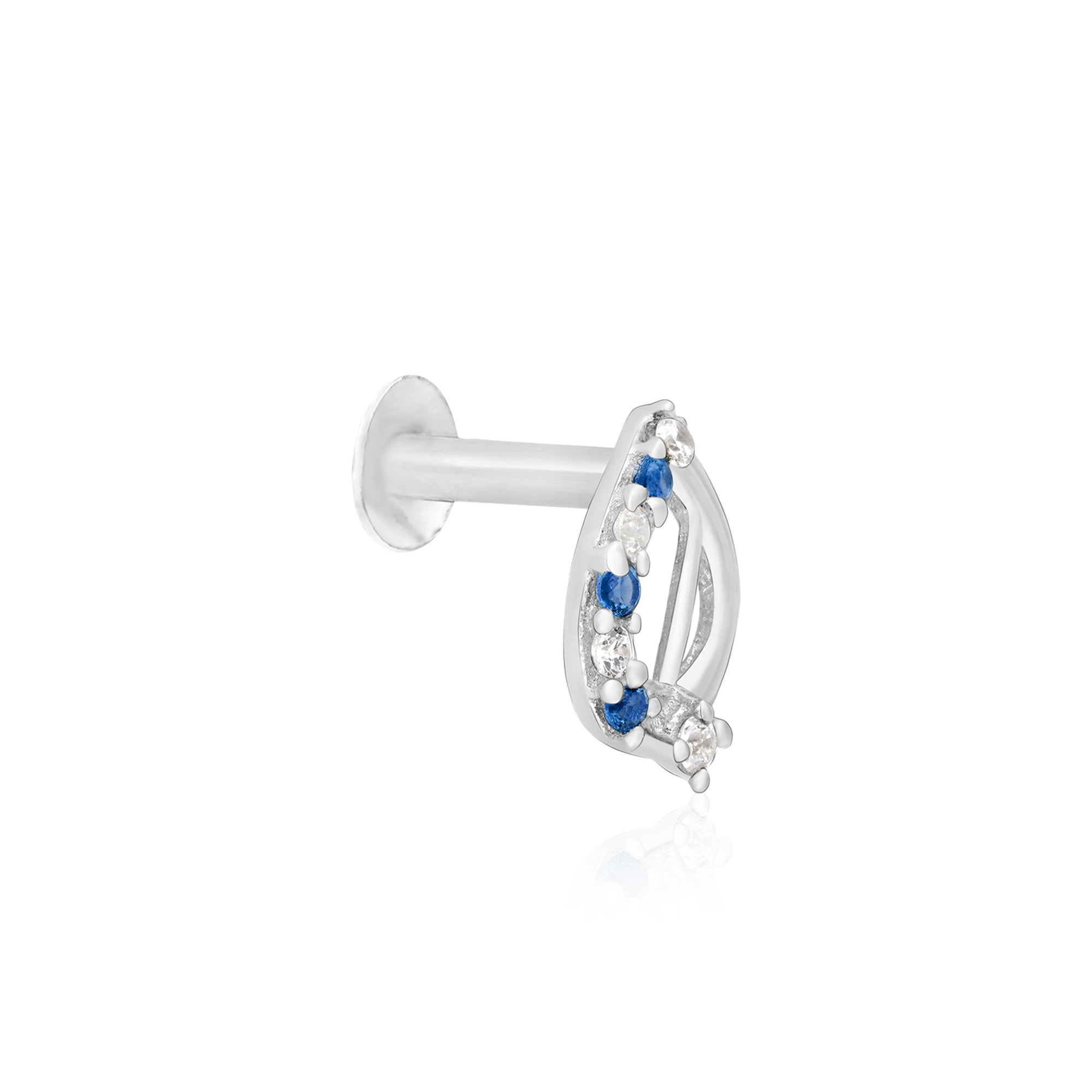 Leaf Arc Silver Nose Pin