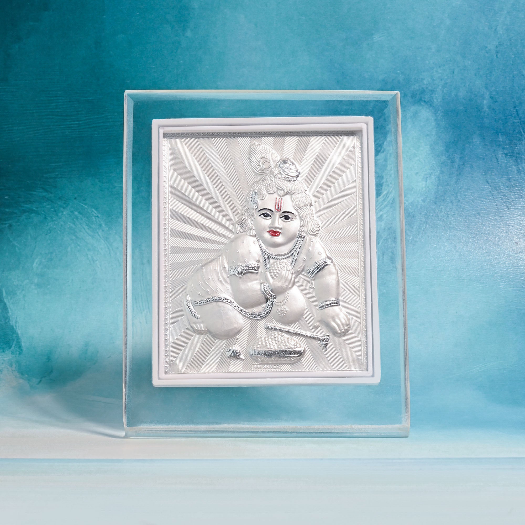 999 Silver Laddu Gopal Frame