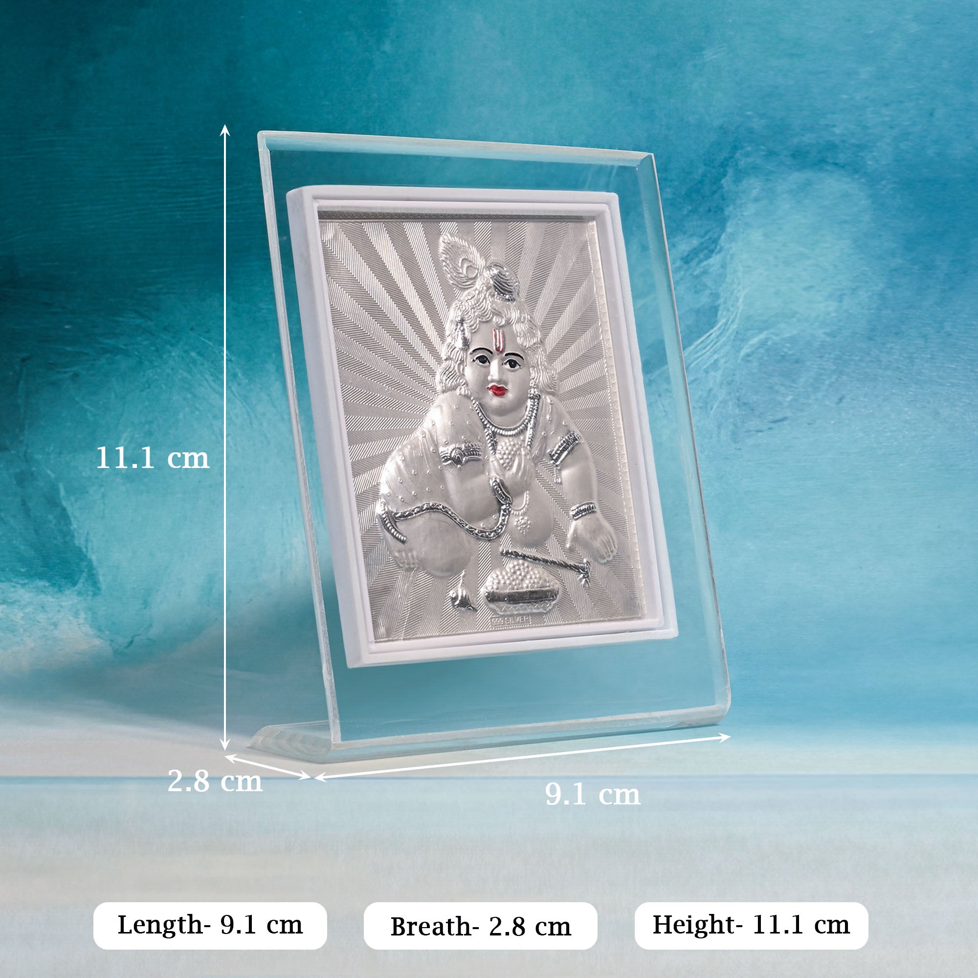 999 Silver Laddu Gopal Frame