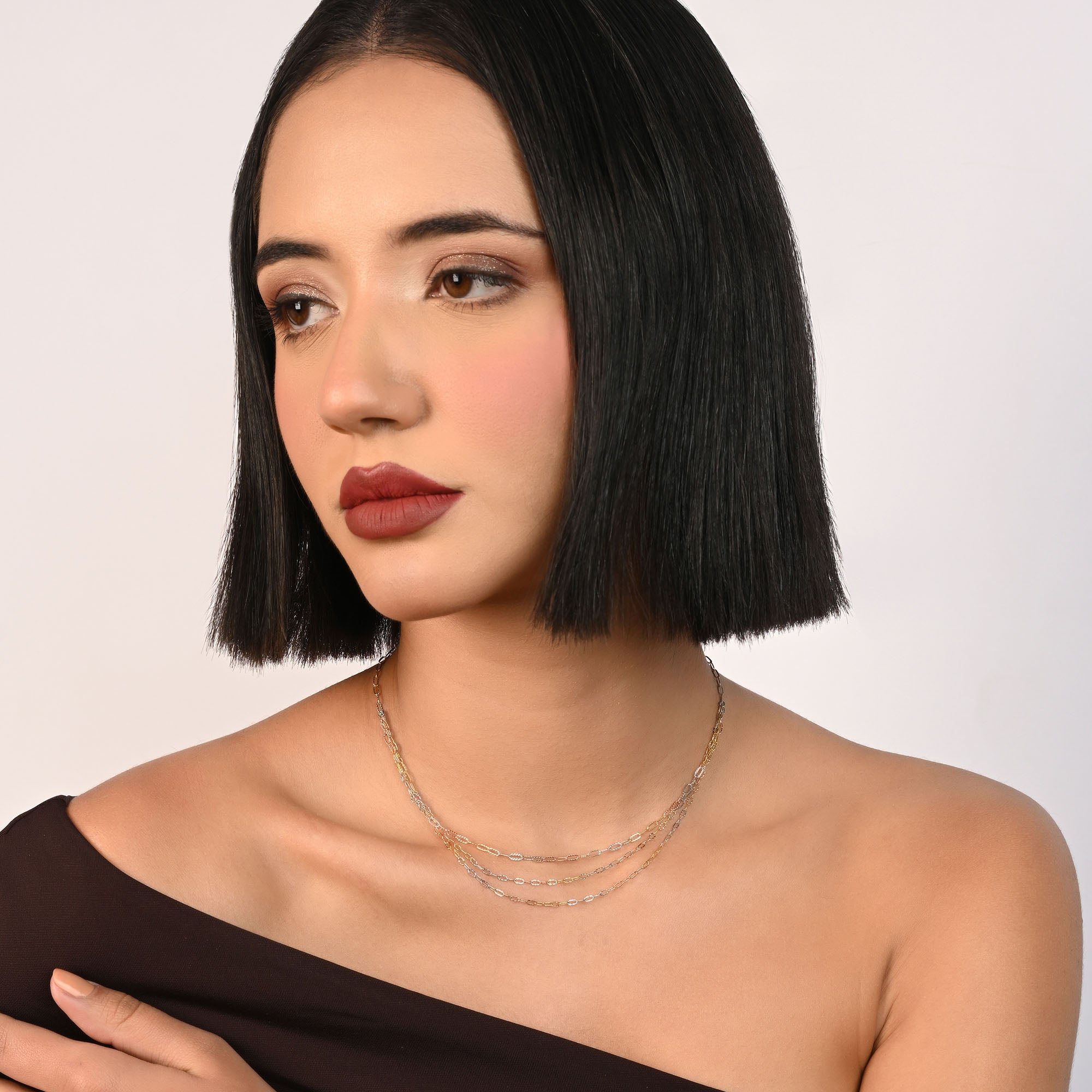 Triple-Tone Layered Necklace