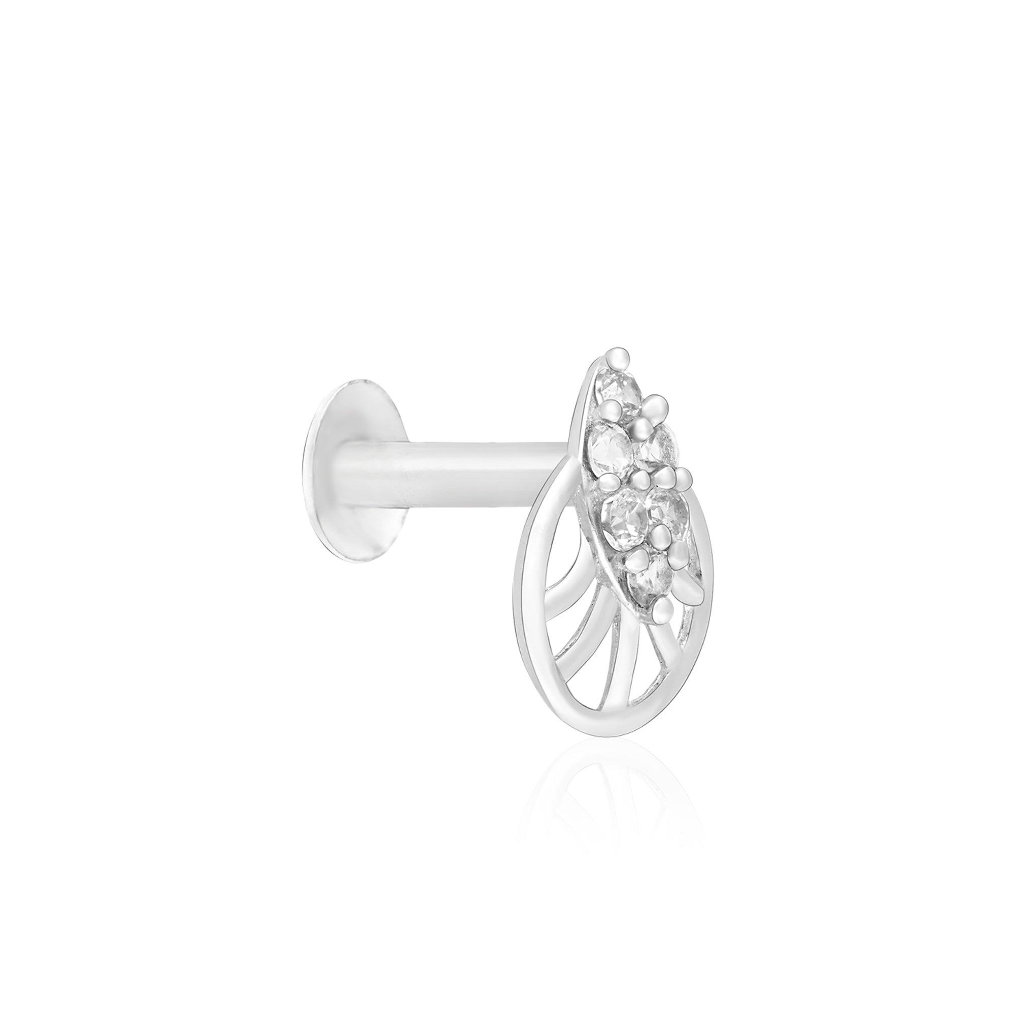 Crest Cluster Silver Nose Pin