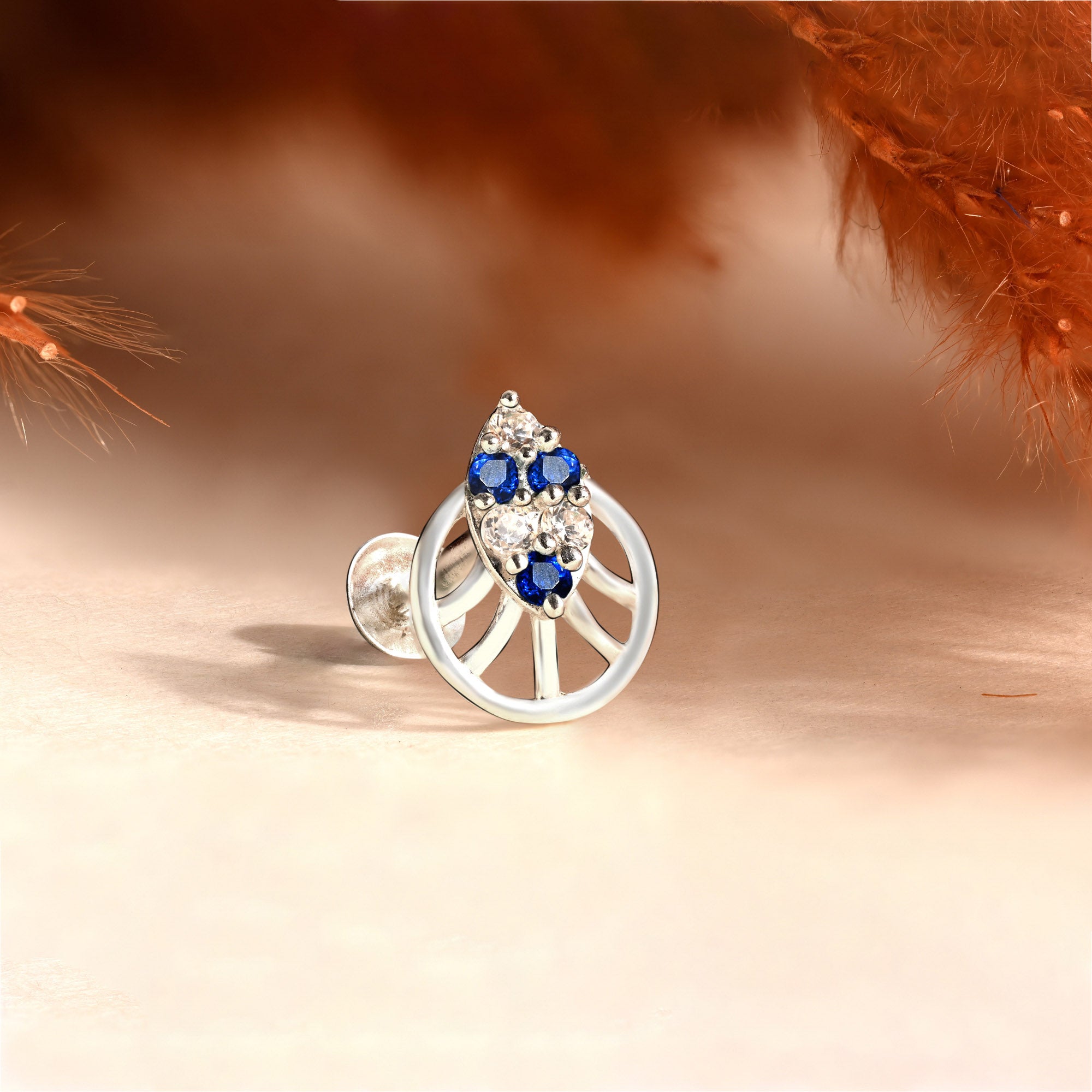 Classic Cluster Silver Nose Pin