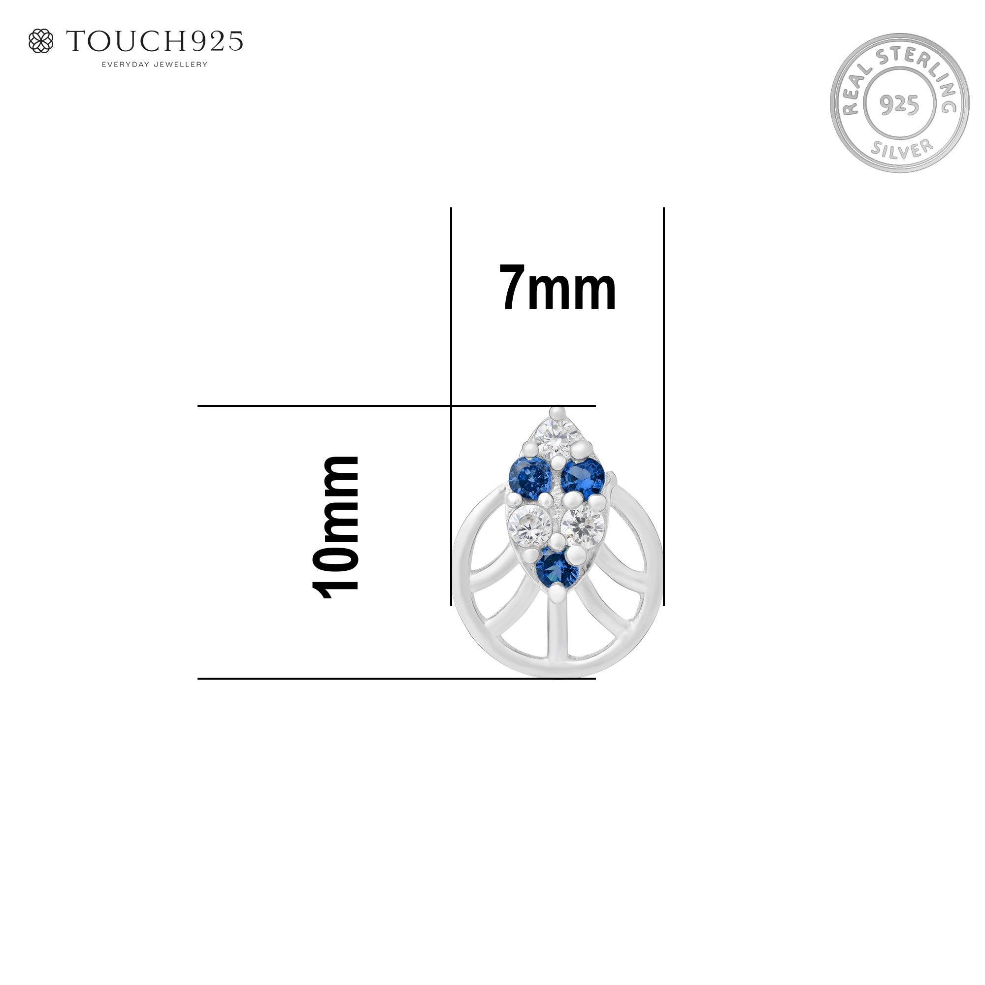Classic Cluster Silver Nose Pin