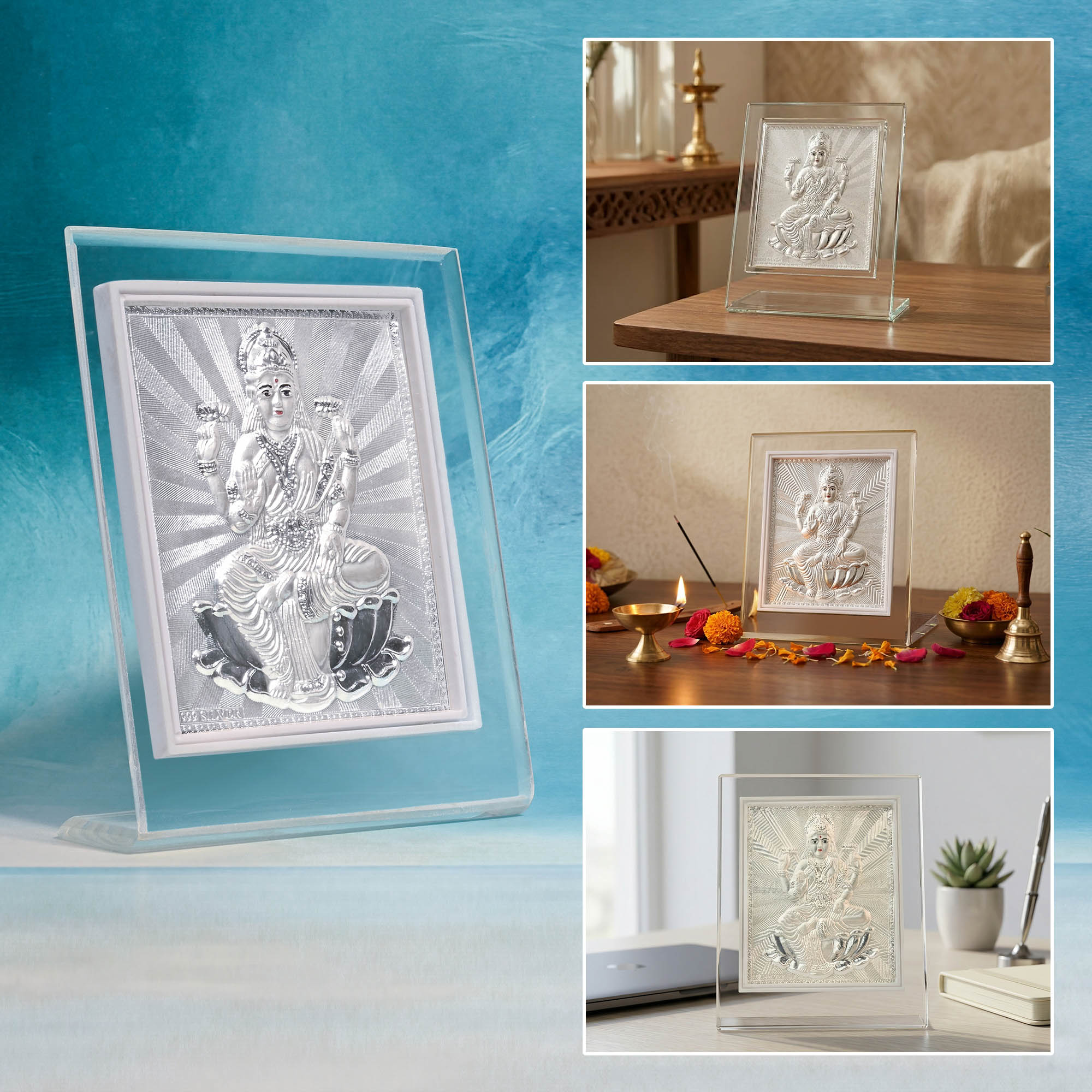 999 Silver Lakshmi Ji Frame