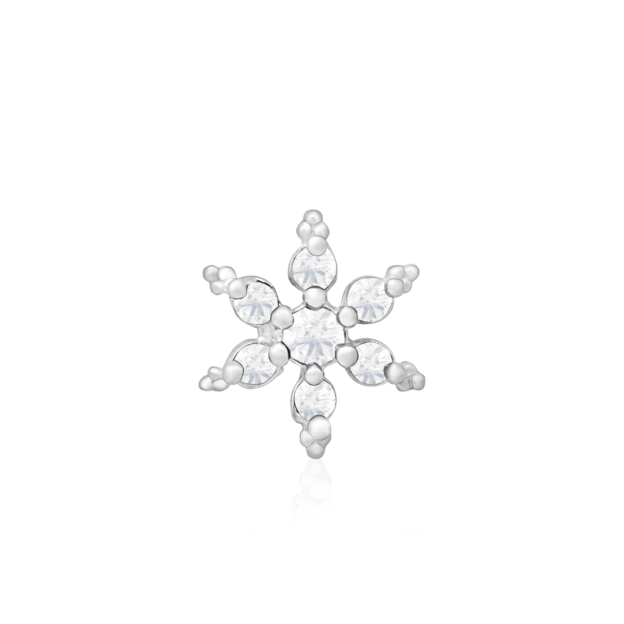 Starburst CZ Silver Nose Pin