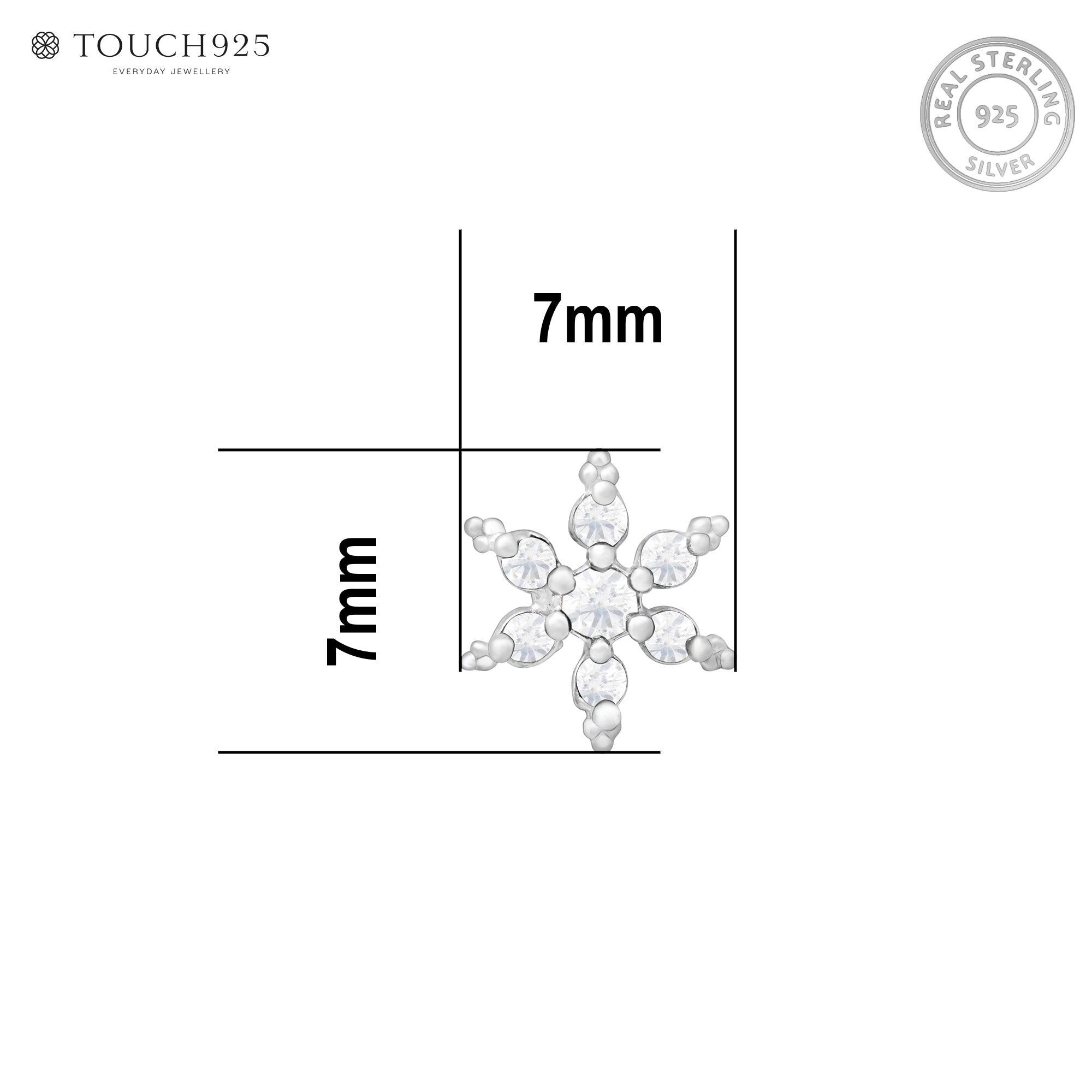 Starburst CZ Silver Nose Pin