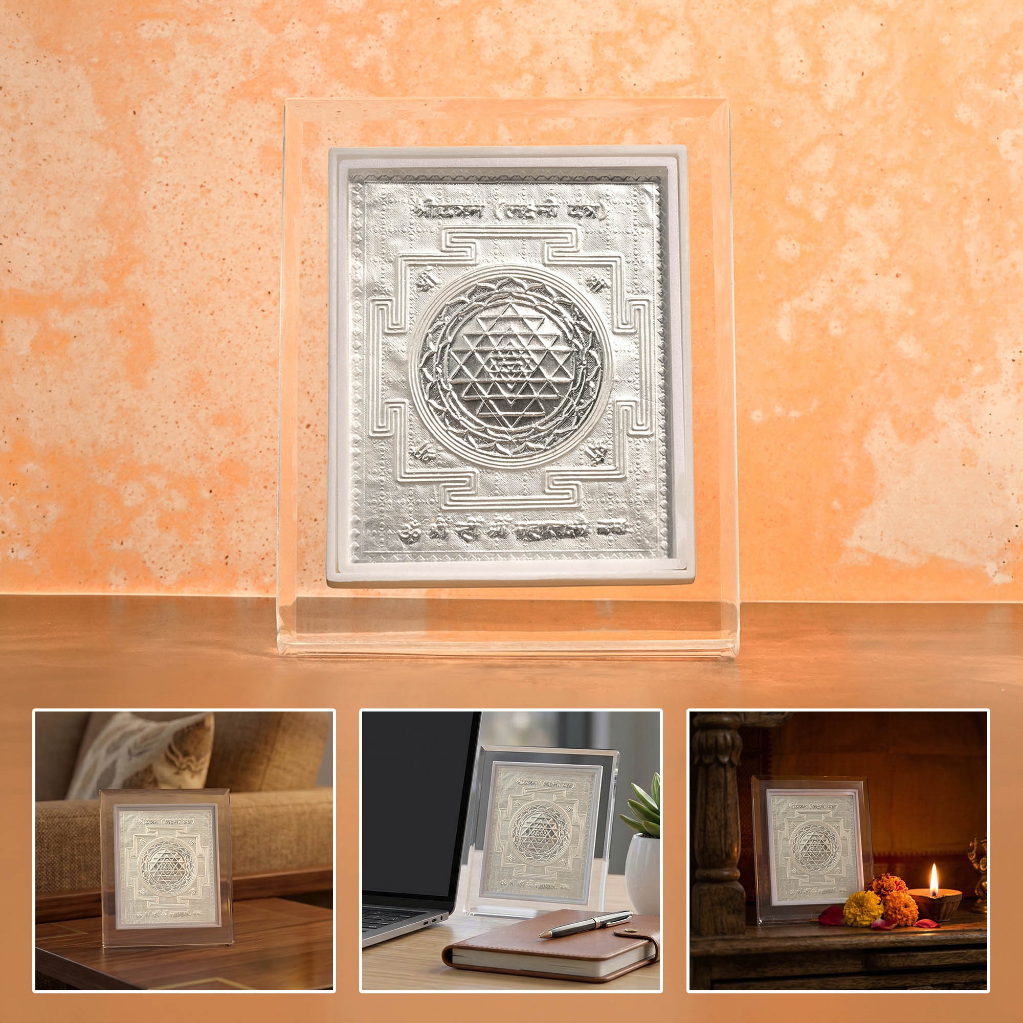 999 Silver Shree Lakshmi Yantra Frame