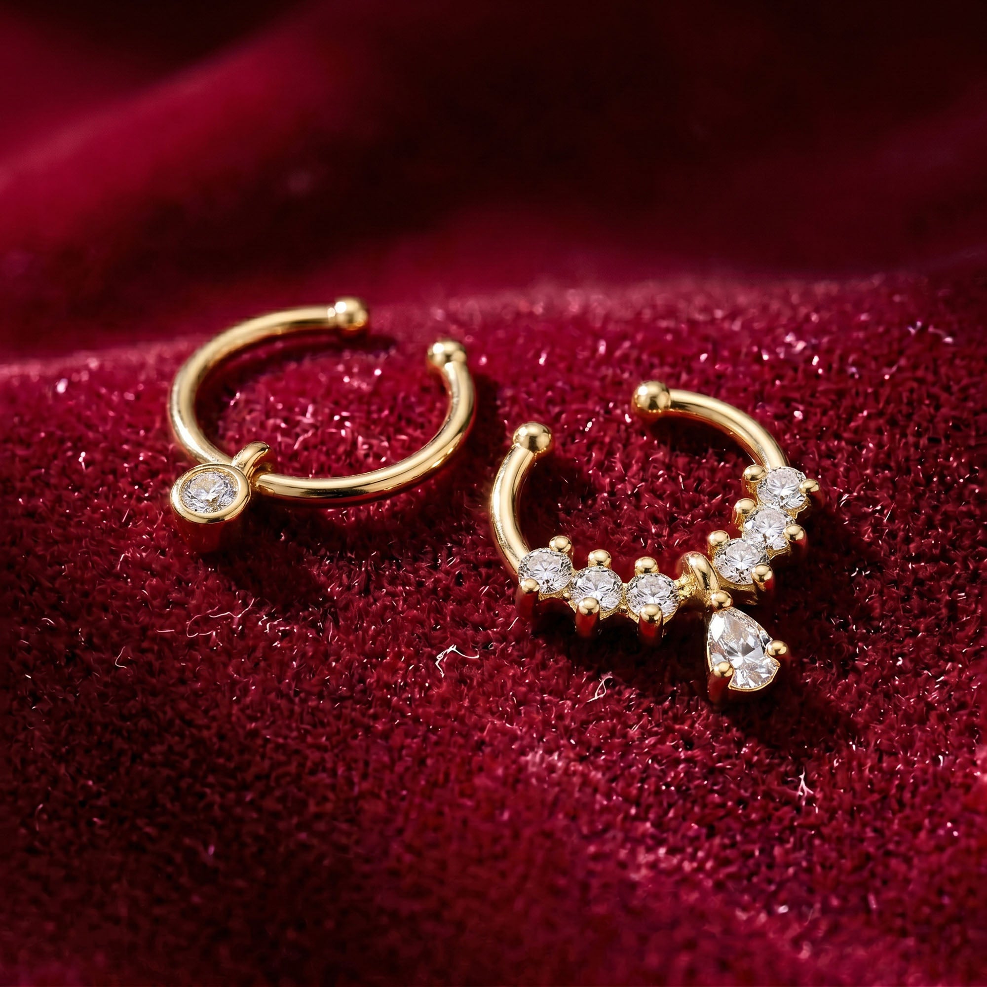 Set of 2 Solitaire & Teardrop Pin Set