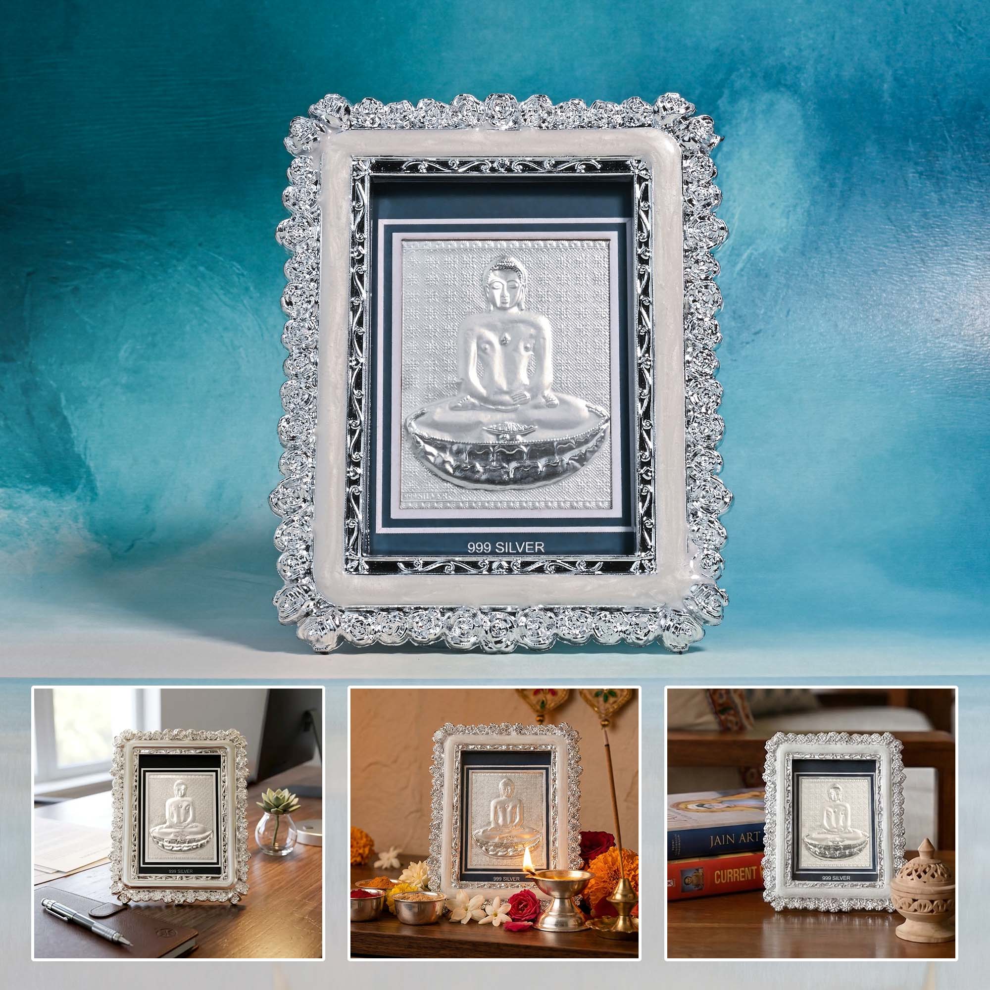 999 Silver Mahavir Swami Frame