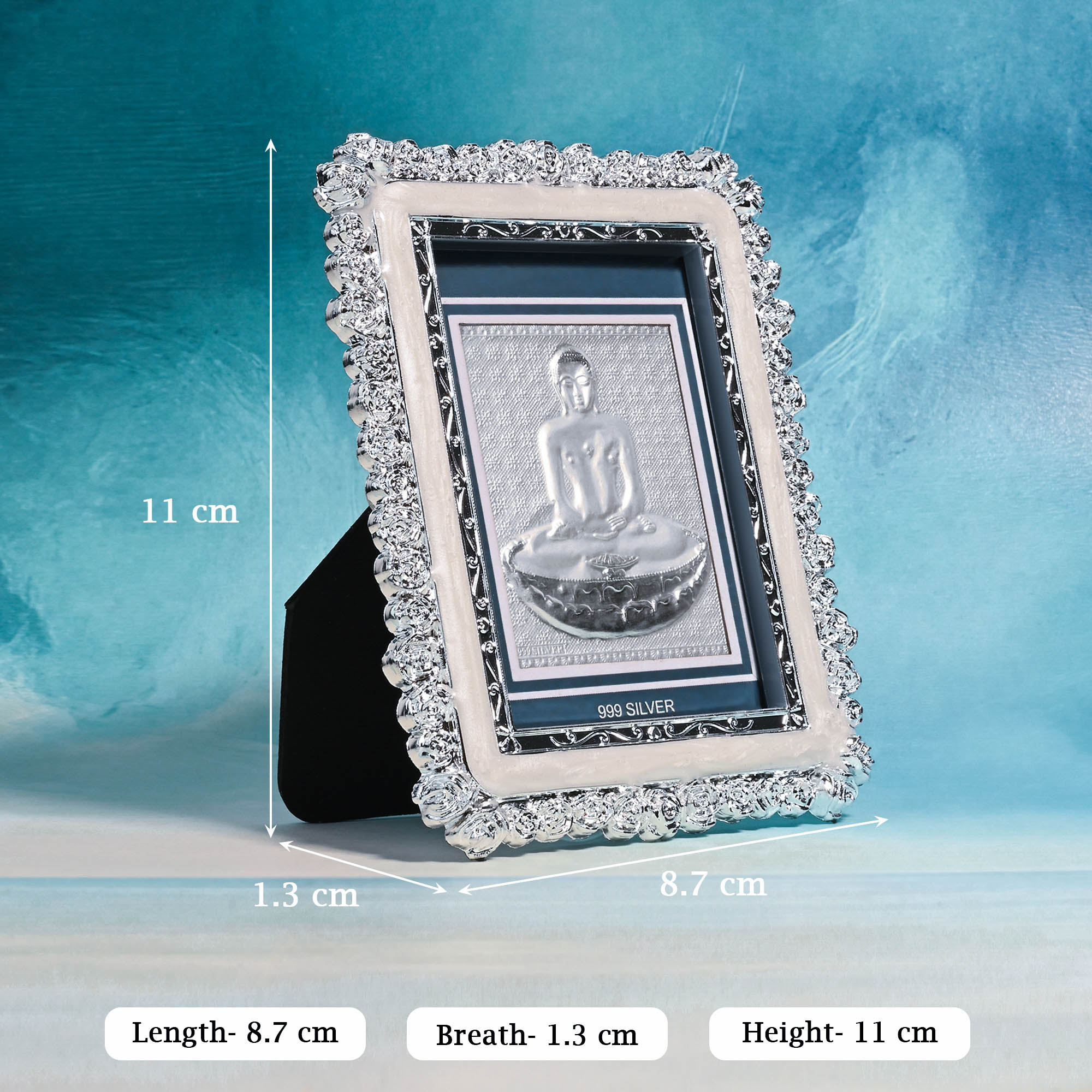 999 Silver Mahavir Swami Frame