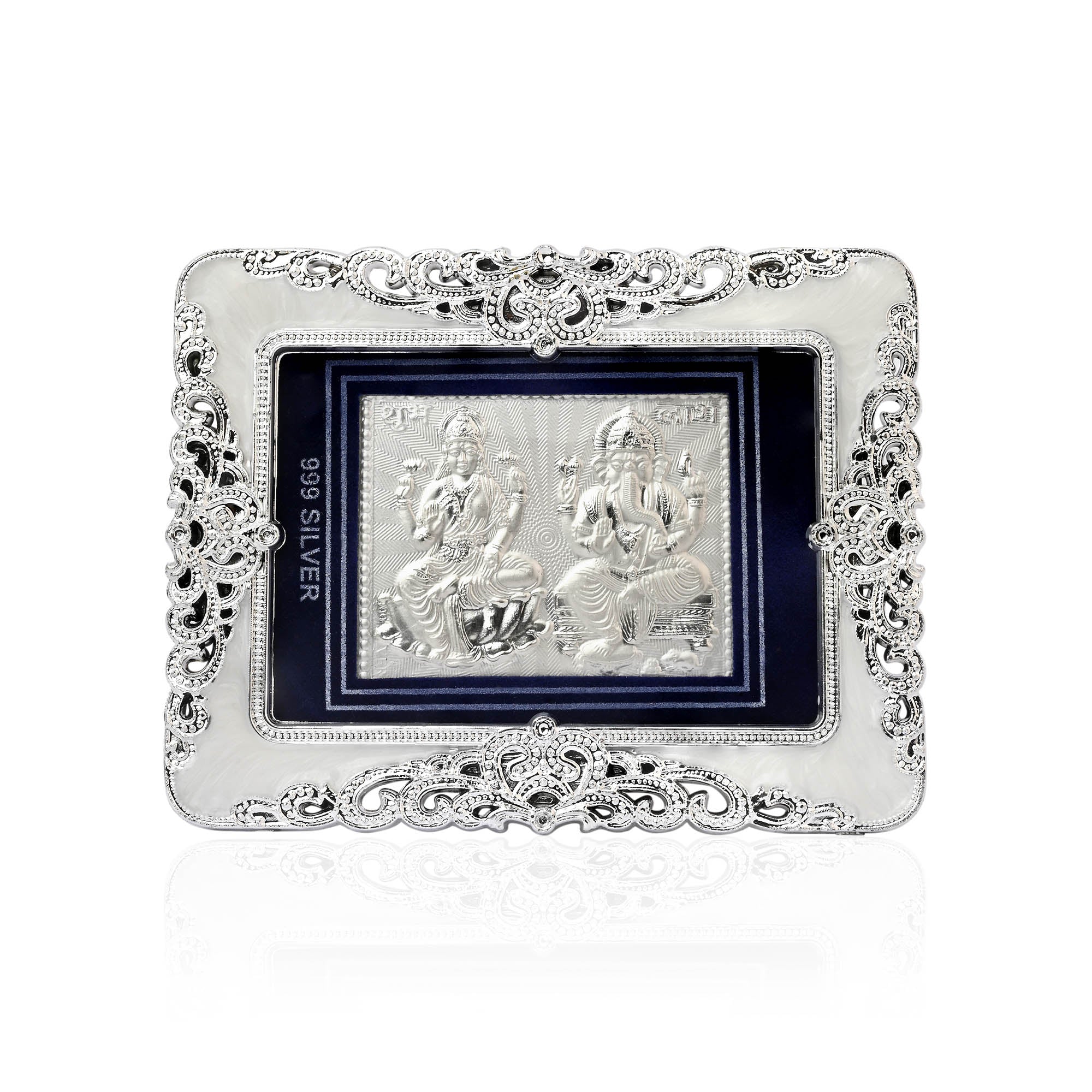 999 Silver Laxmi Ganesha Frame