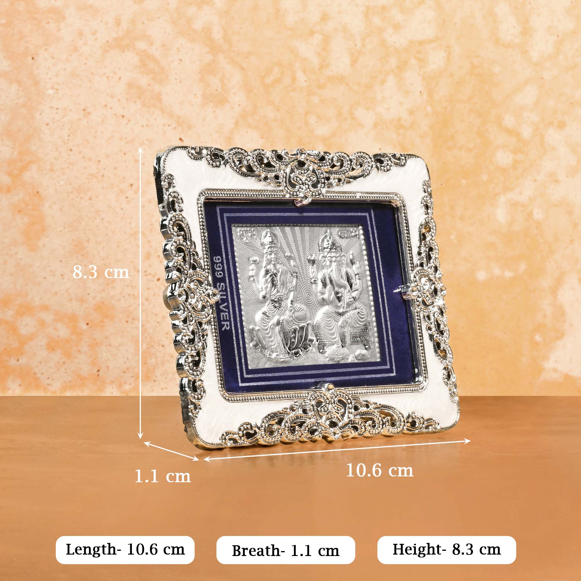 999 Silver Laxmi Ganesha Frame