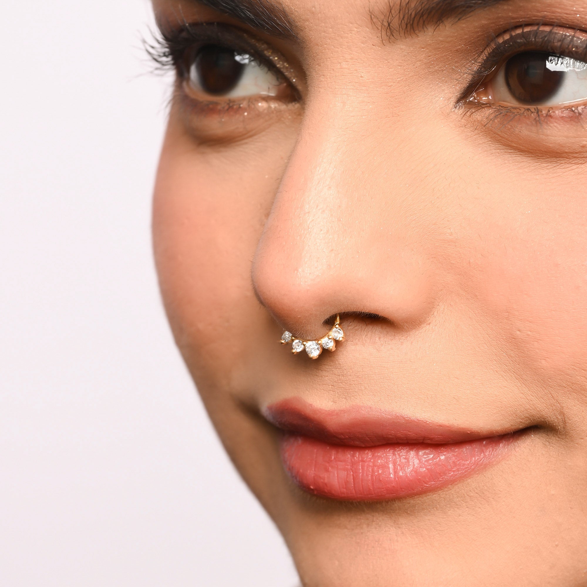 Sparkling Duo Septum Nose Ring Set