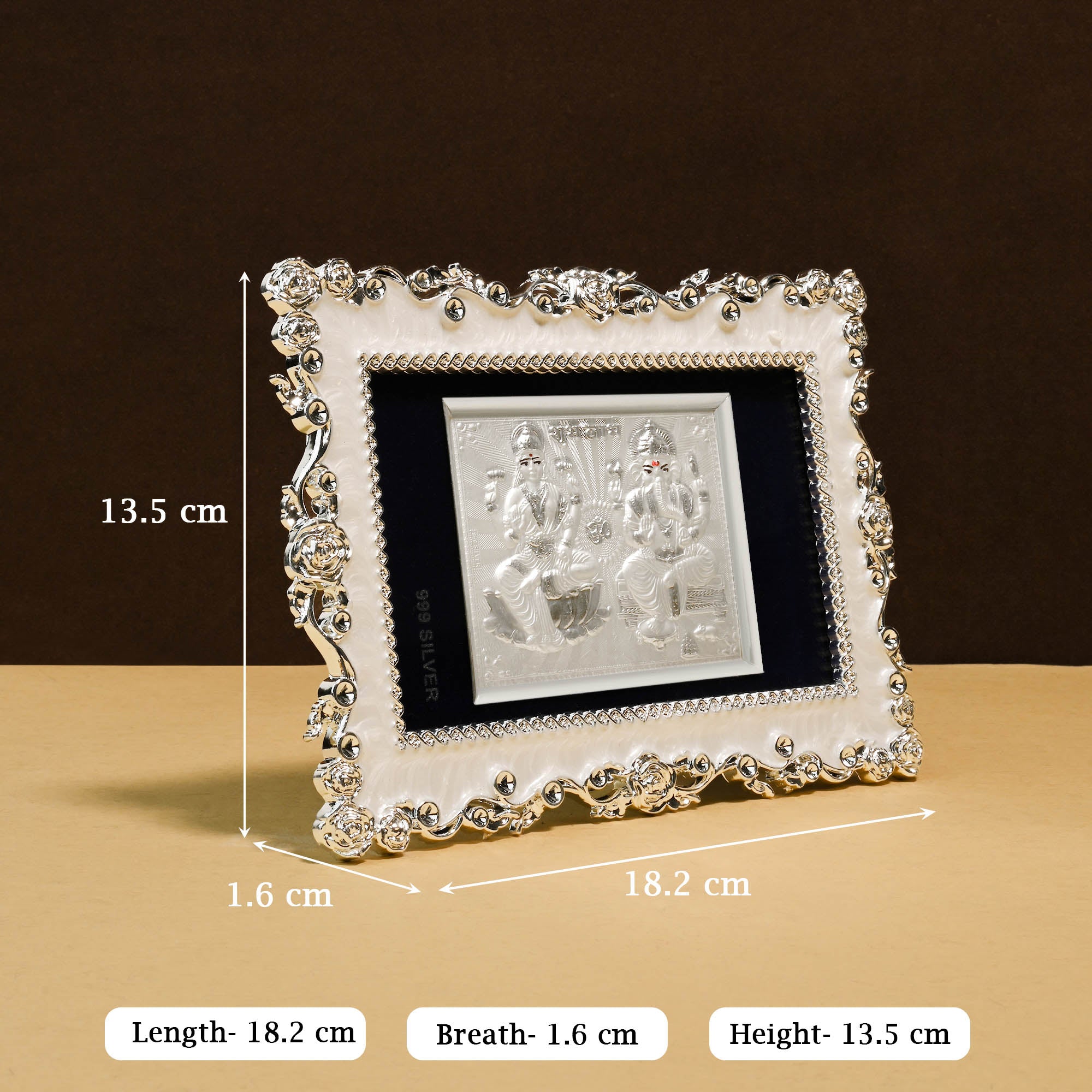 999 Silver Lakshmi Ganesha Frame