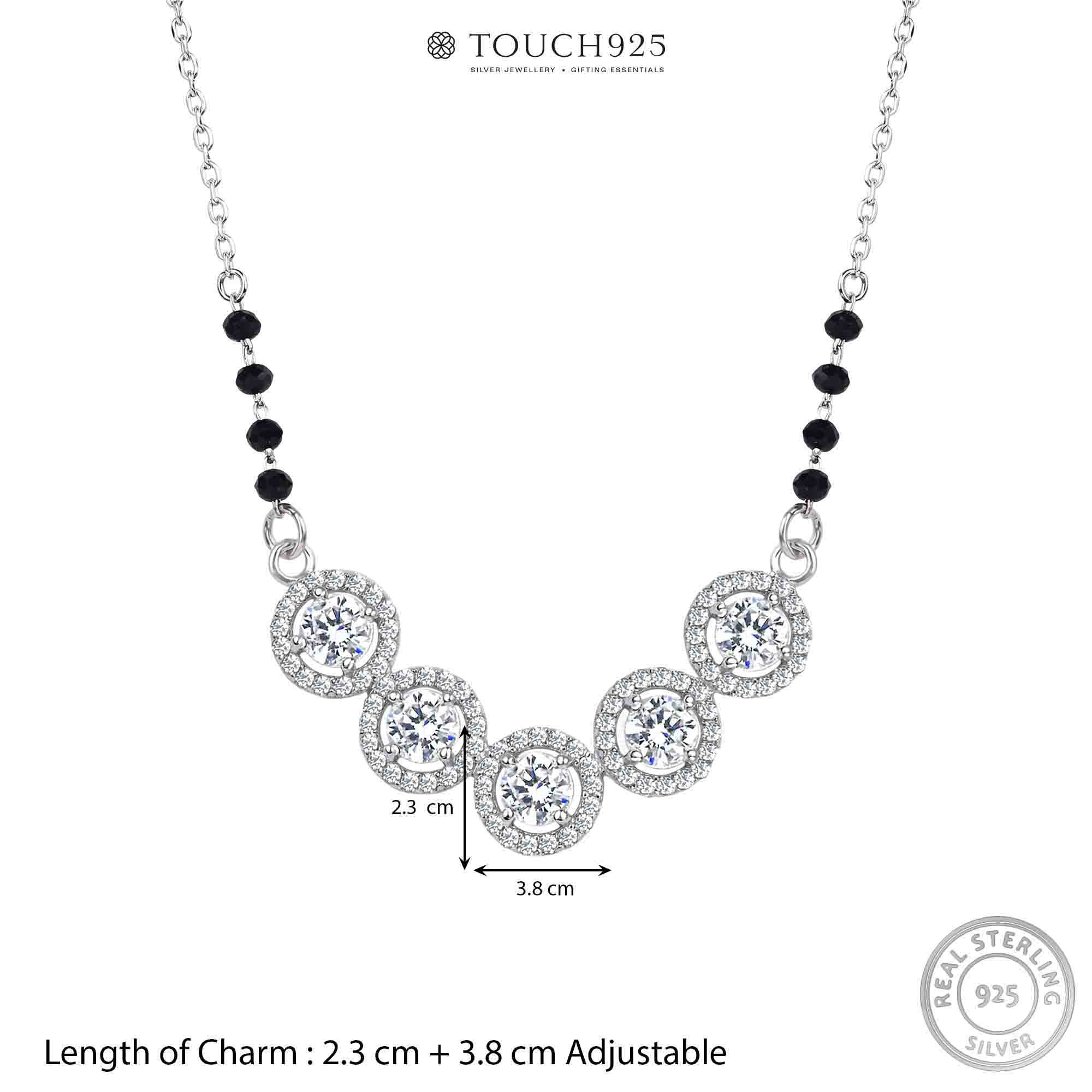 Five-Stone Halo Zircon Mangalsutra