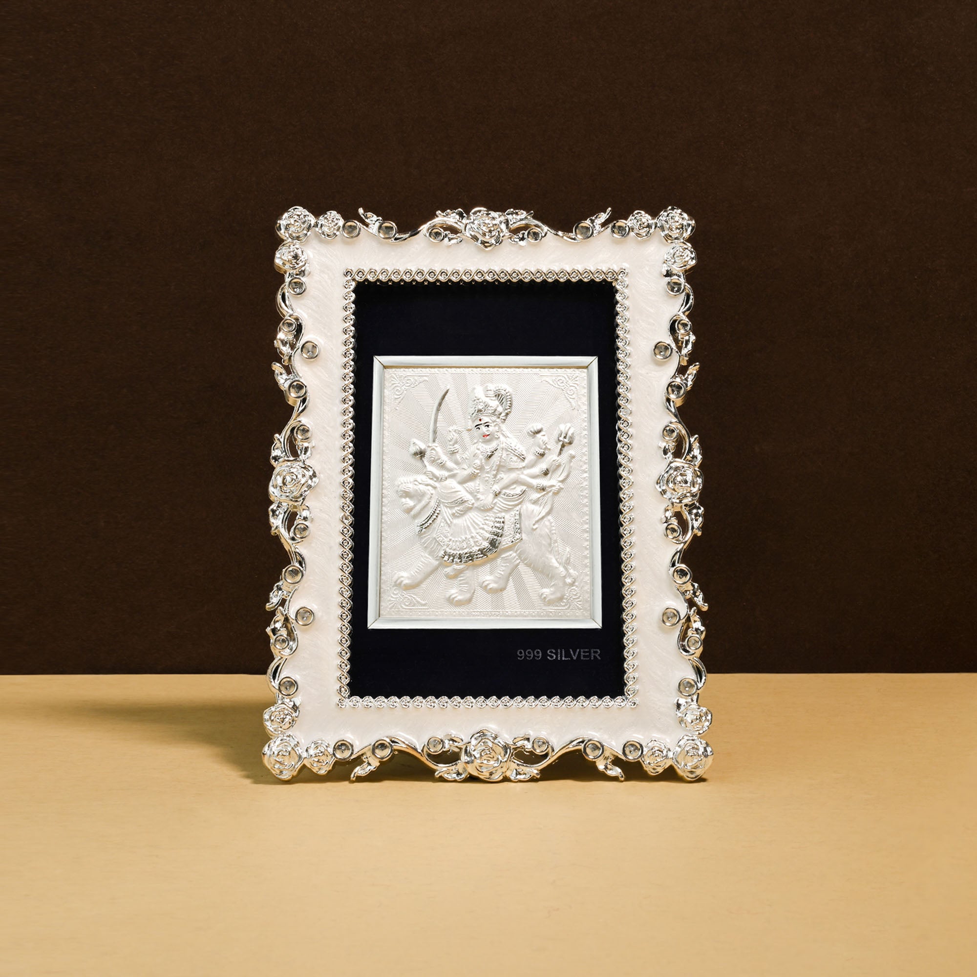 999 Silver Durga Maa Frame