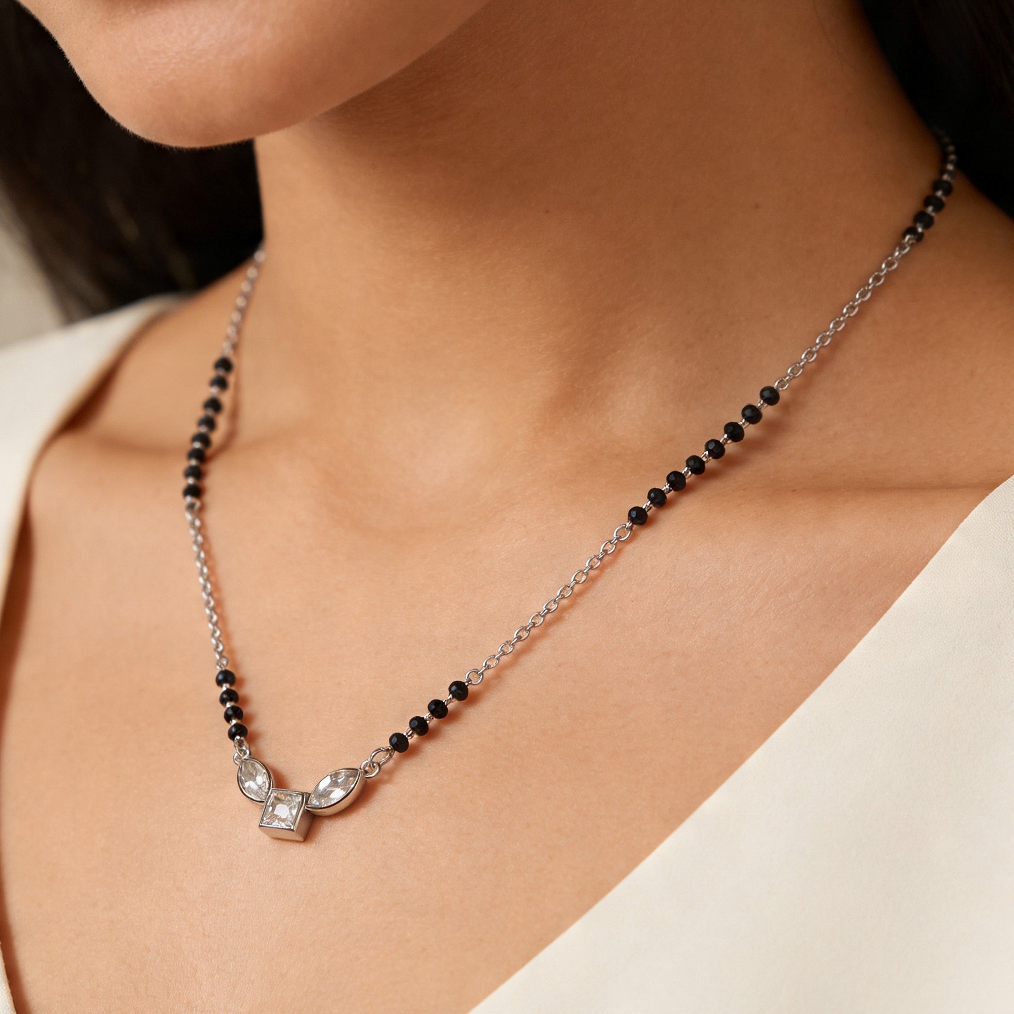 Triple Stone Zircon Mangalsutra