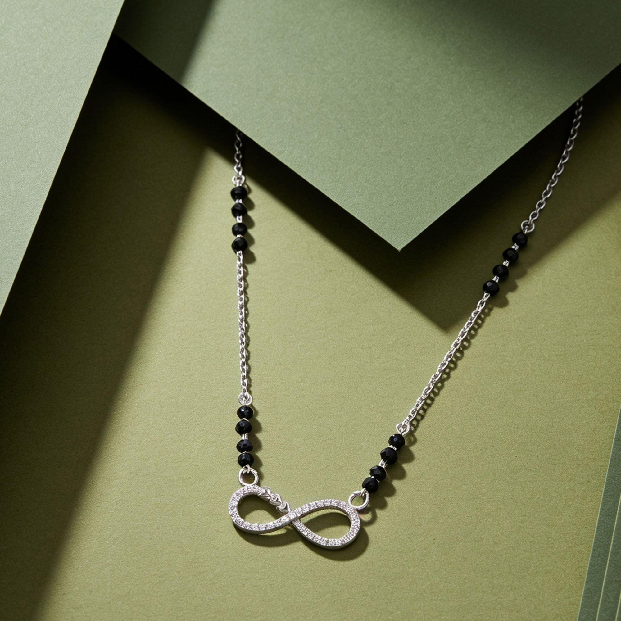 Intertwined Heart Infinity CZ Mangalsutra