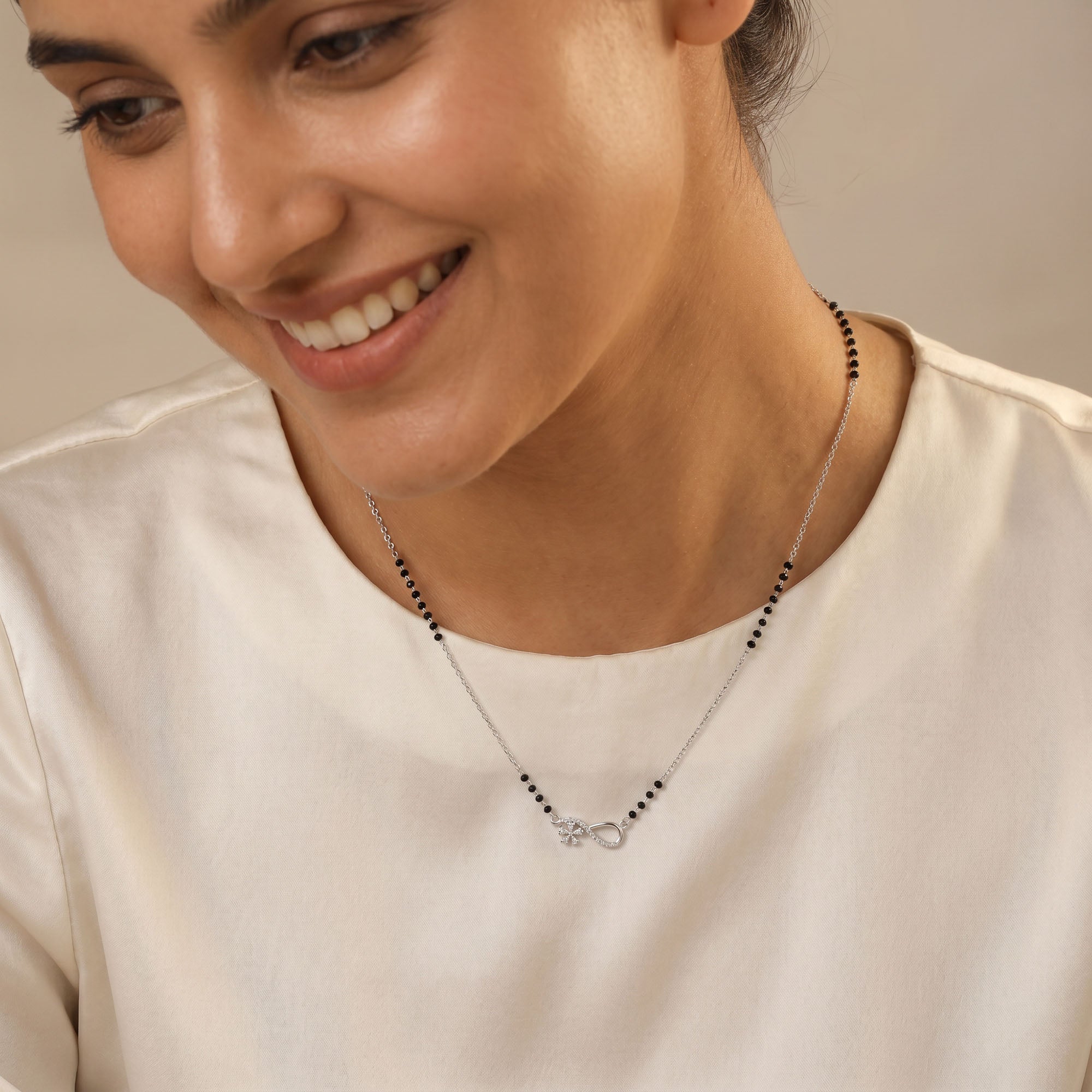 Floral Infinity CZ Mangalsutra