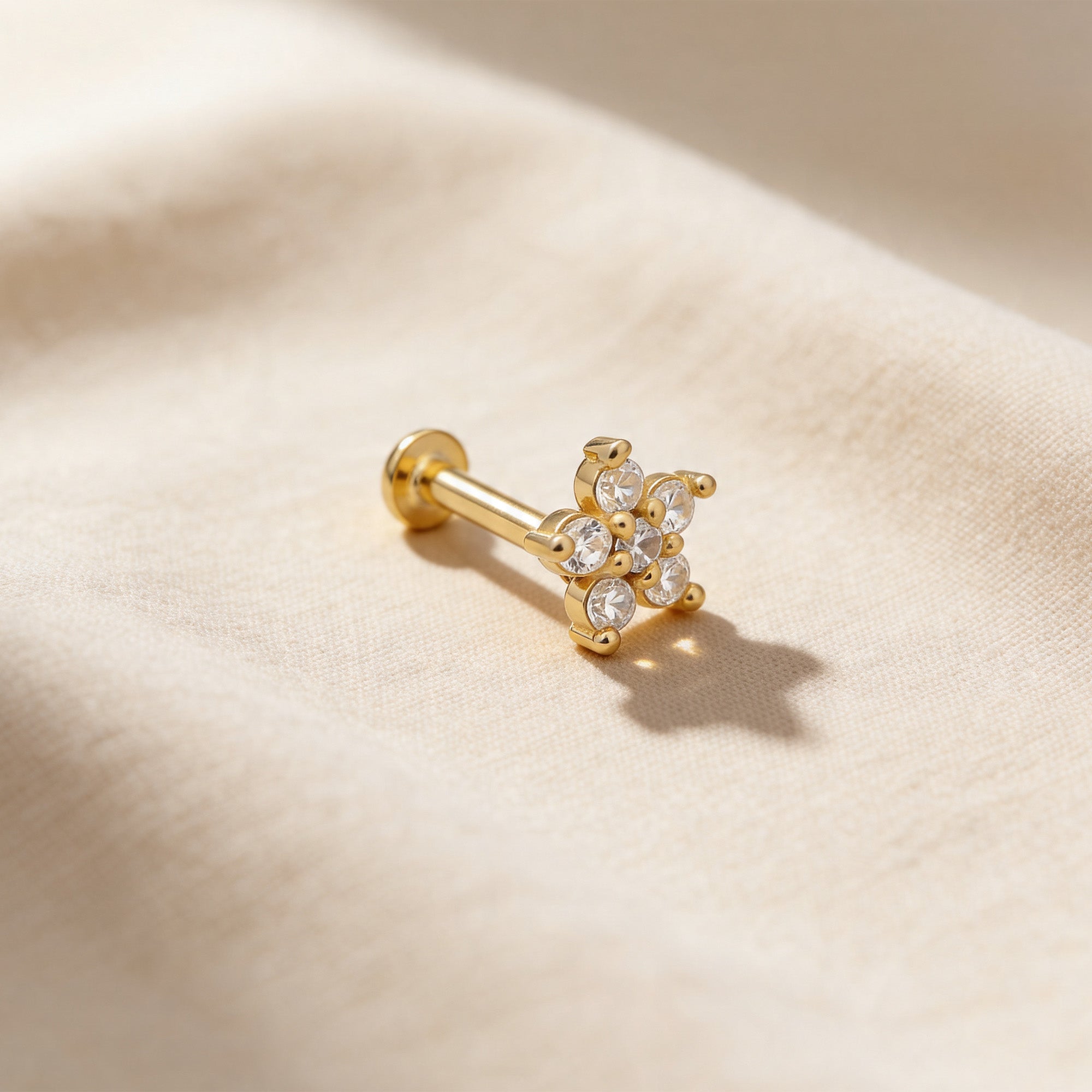 Radiant Floral Nose Pin