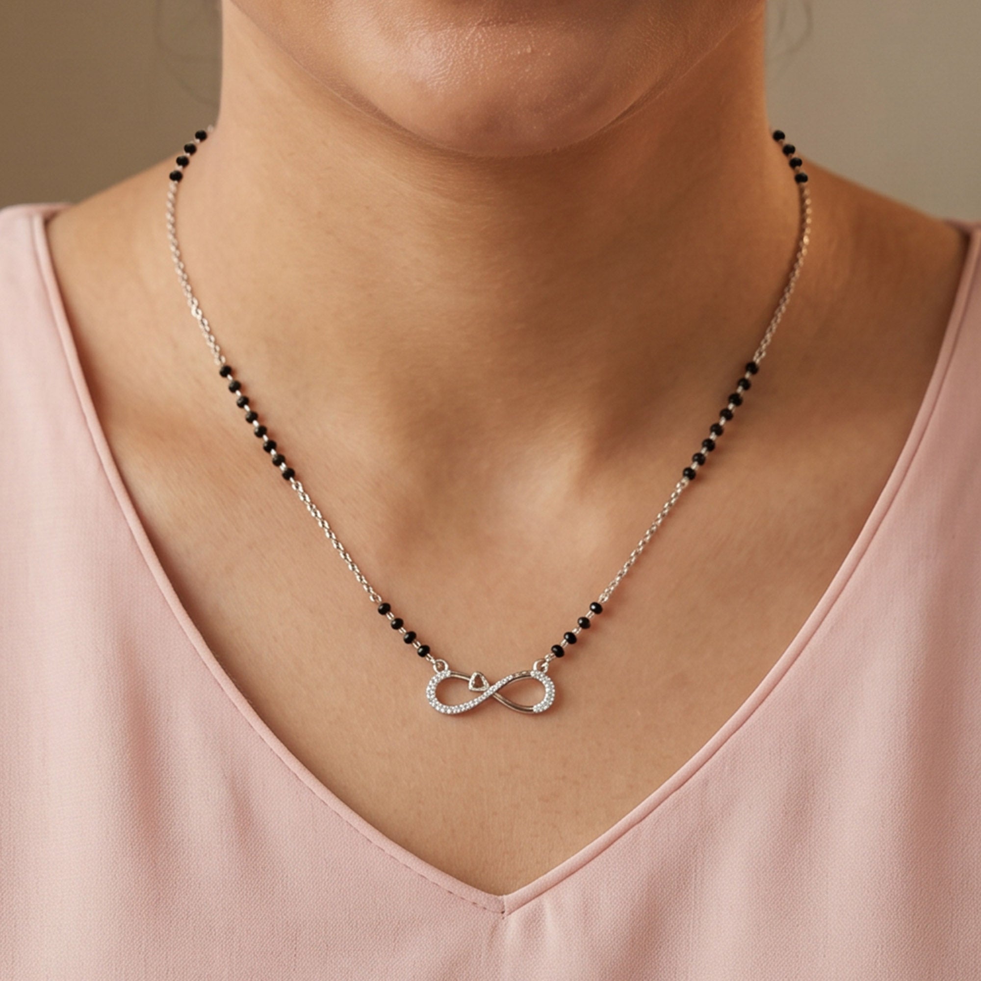 Heart Infinity CZ Mangalsutra