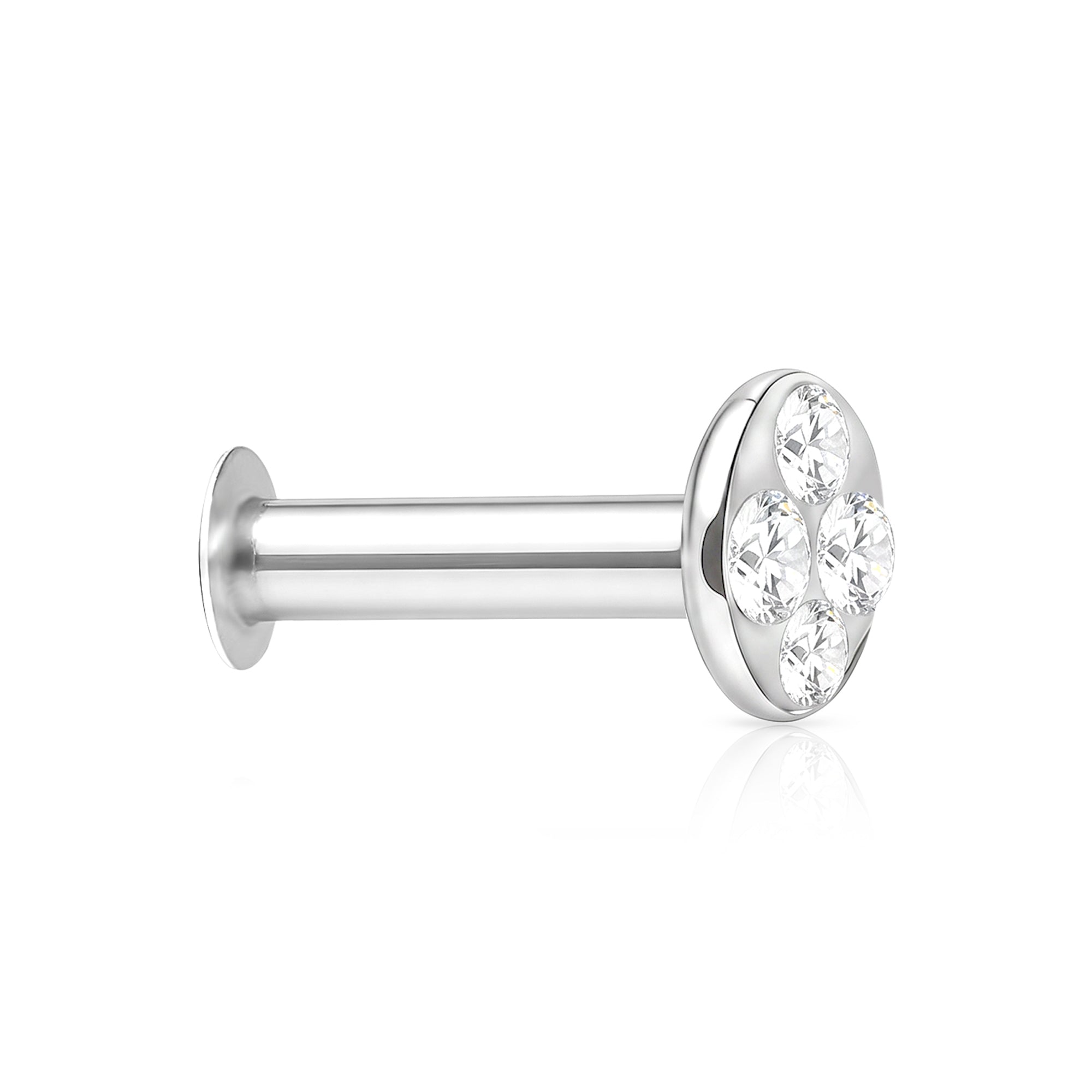 Four-Stone Quad Zircon Silver Stud