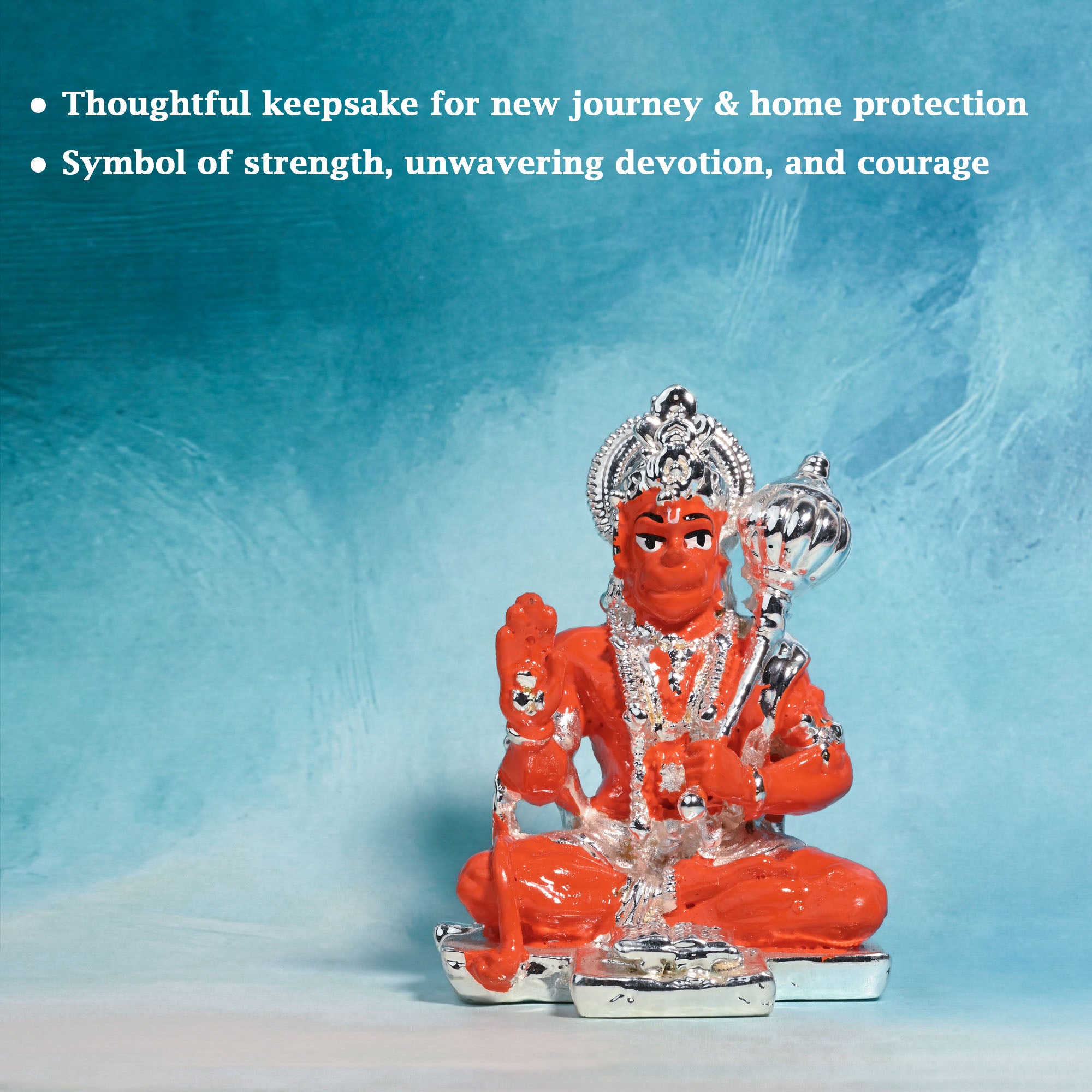 999 Silver Plated Hanuman Idol