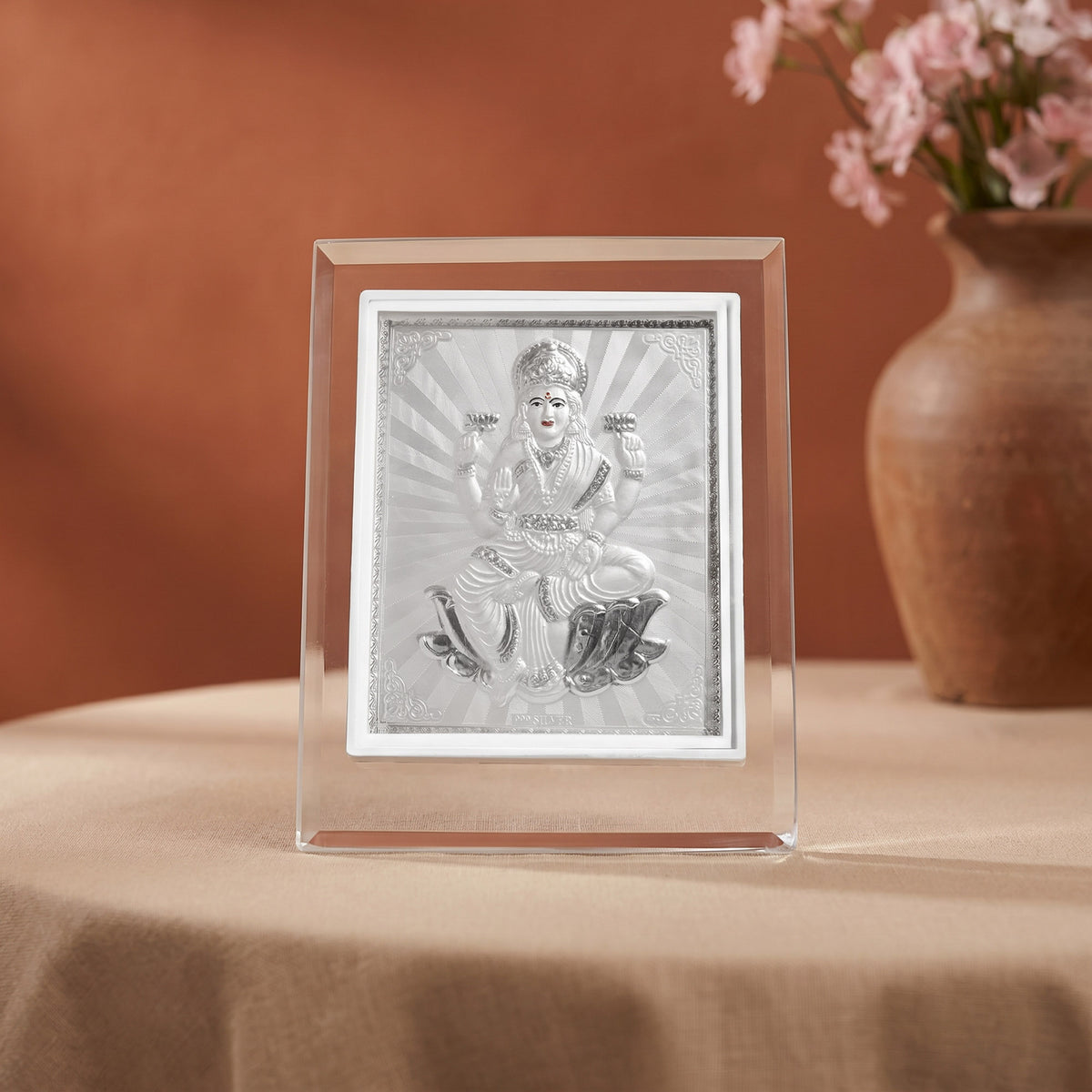 999 Silver Godess Lakshmi Idol Frame