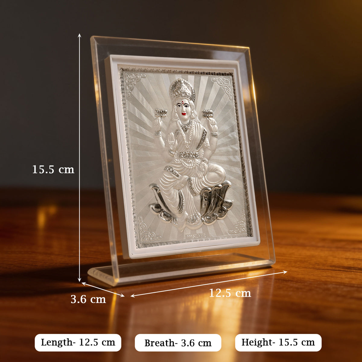 999 Silver Godess Lakshmi Idol Frame