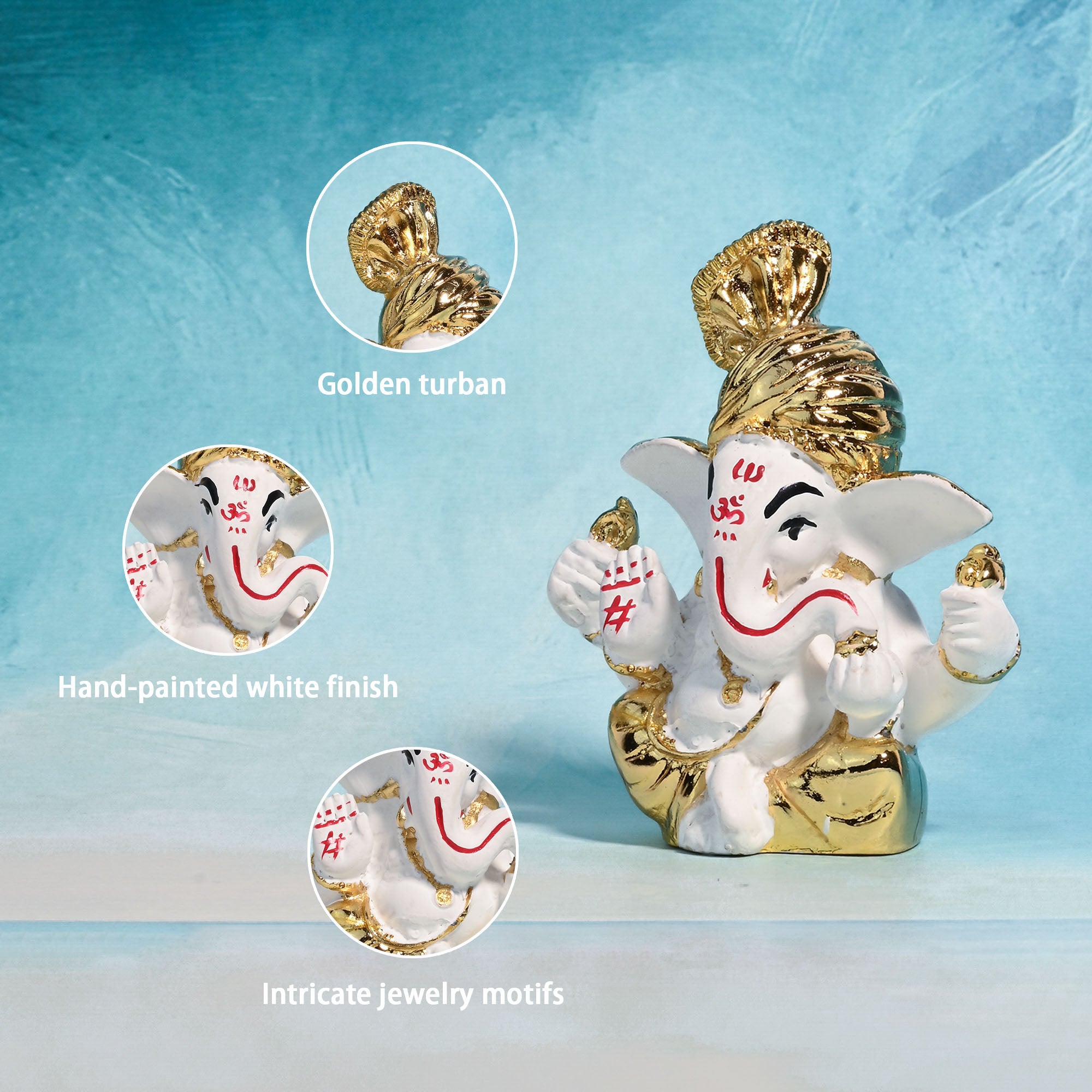 999 Silver Plated Ganesha Idol