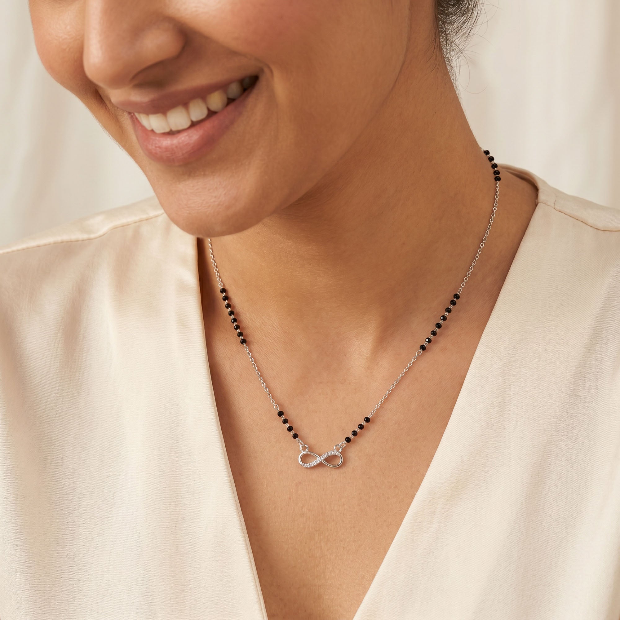 Half Stone Infinity CZ Mangalsutra