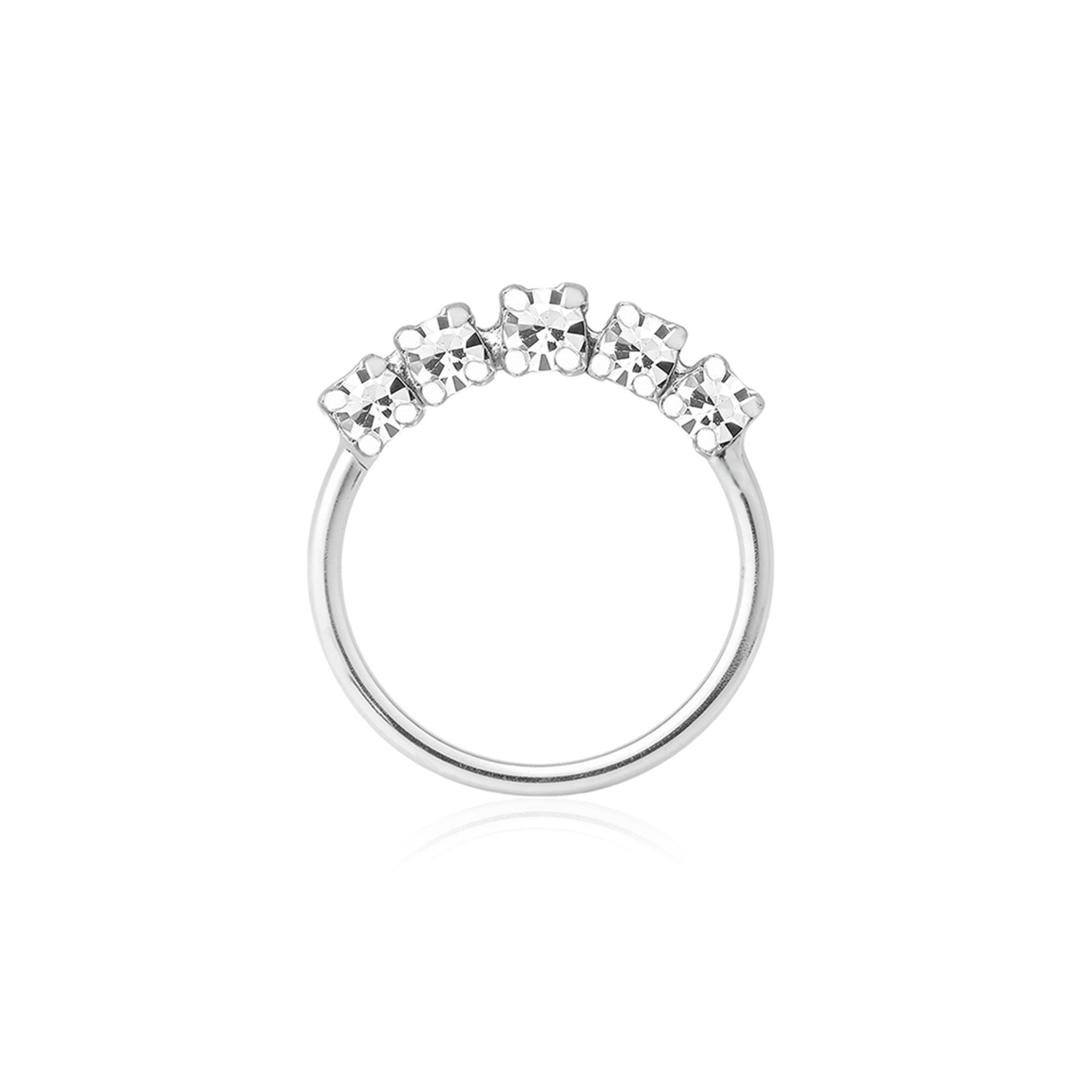 Five-Stone Zircon Helix Hoop Earring
