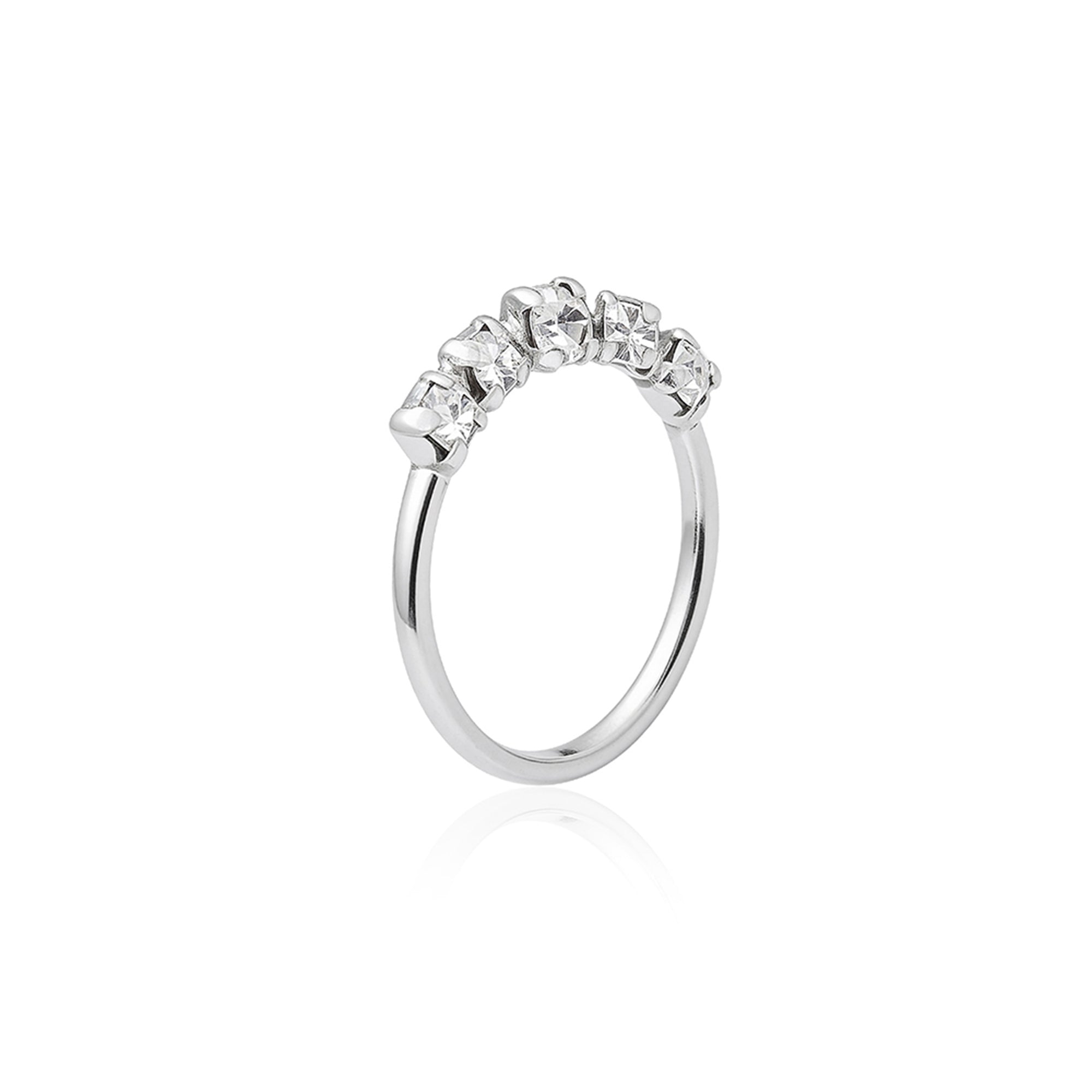 Five-Stone Zircon Helix Hoop Earring