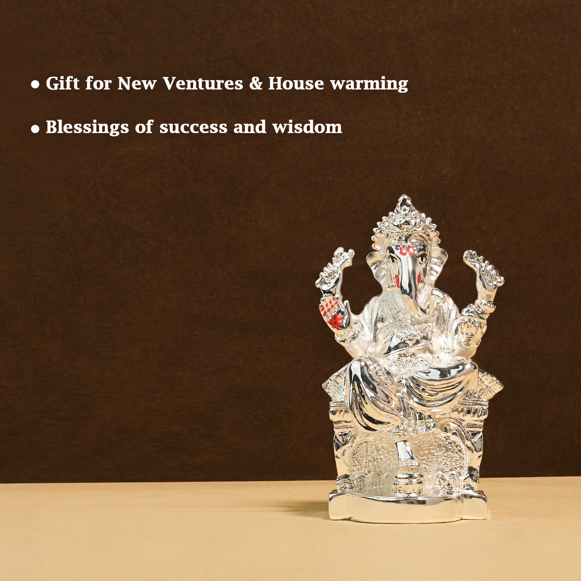 999 Silver Plated Ganesha Idol